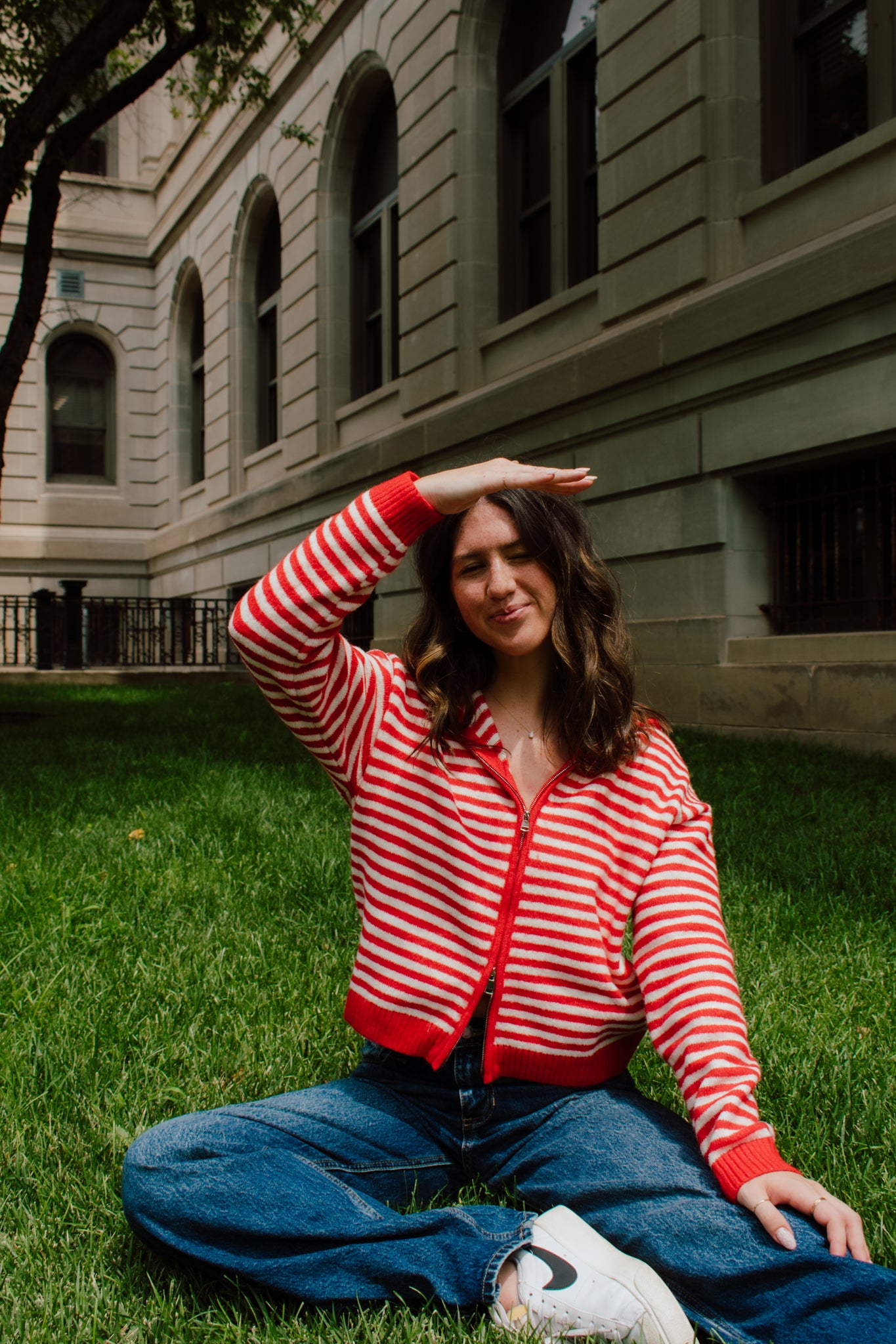Live in Red Zip-up Sweater