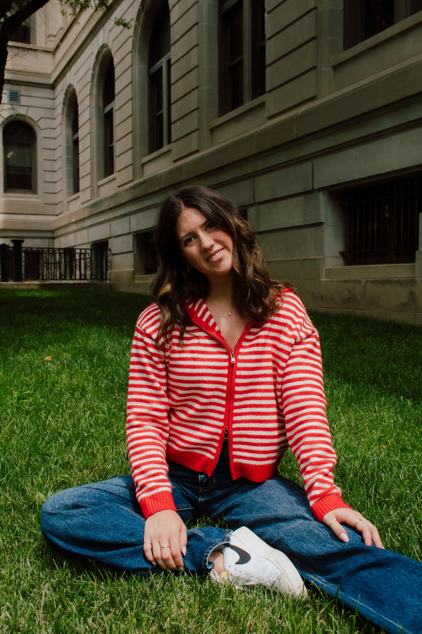 Live in Red Zip-up Sweater