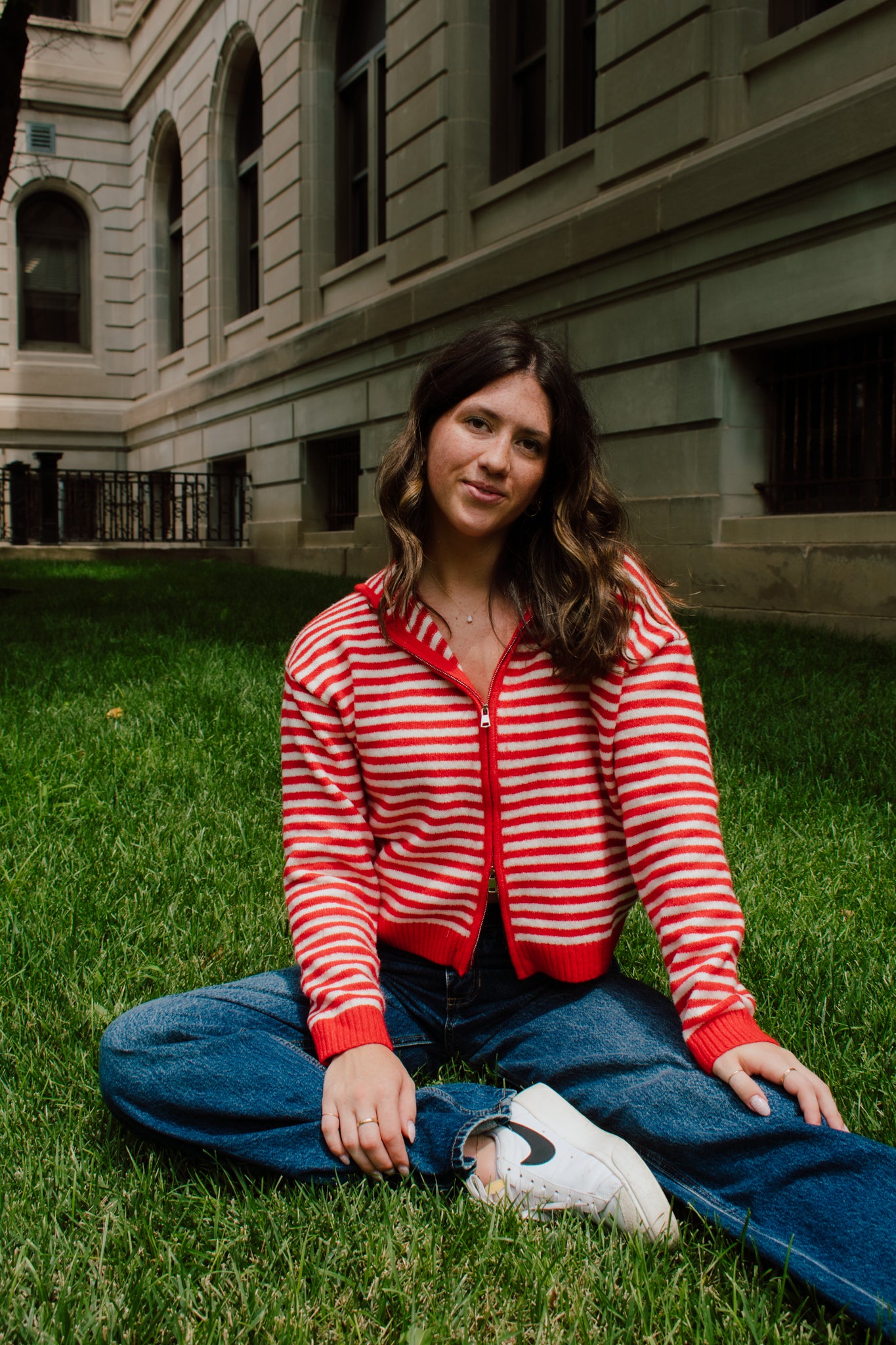 Live in Red Zip-up Sweater