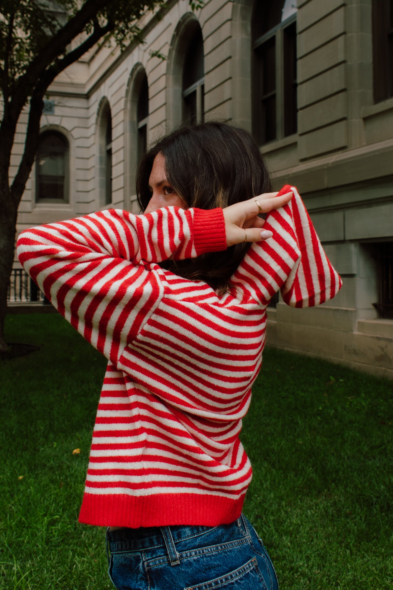 Live in Red Zip-up Sweater