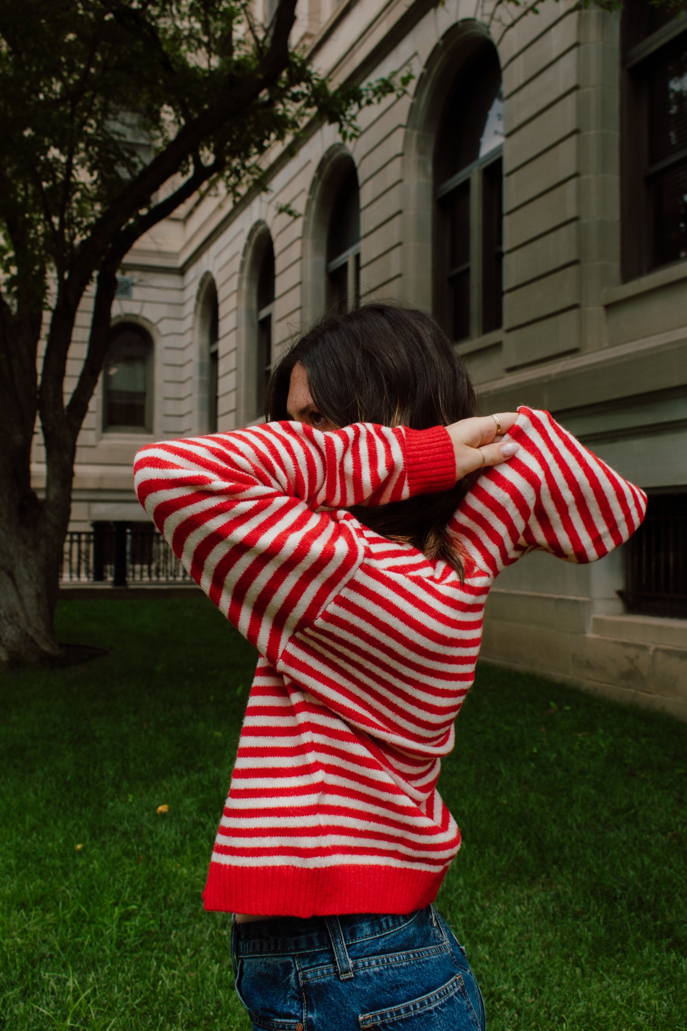 Live in Red Zip-up Sweater