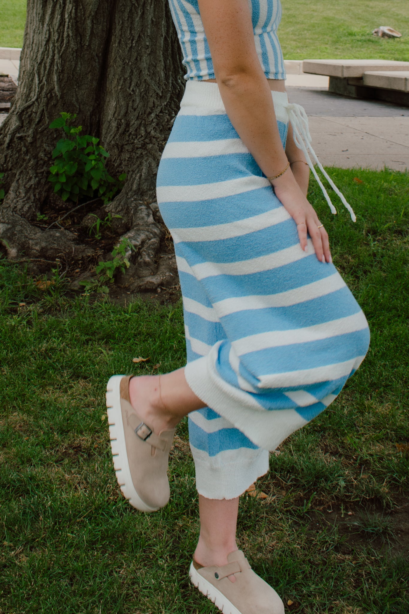 Sky Light Striped Pants