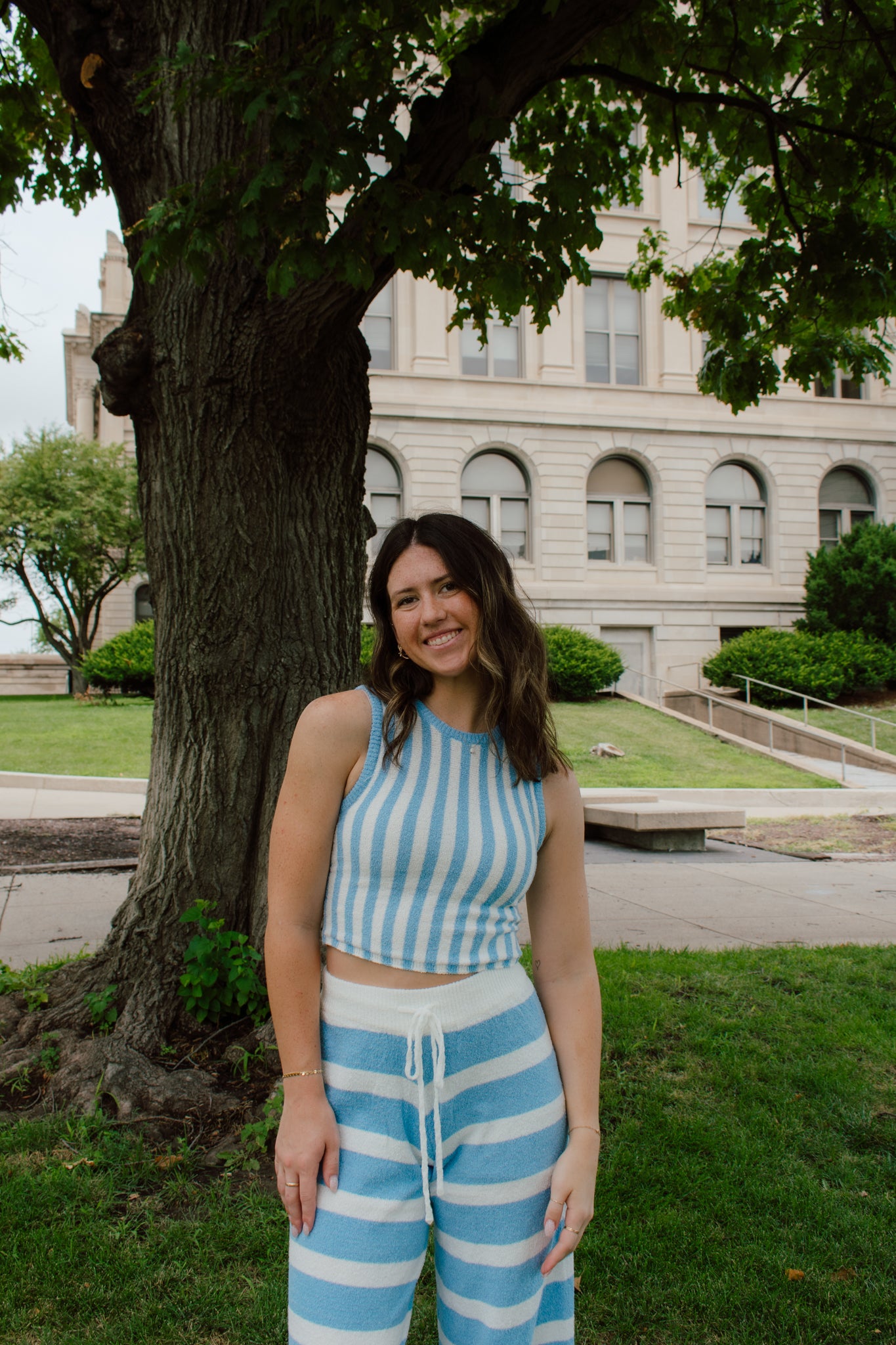 Sky Light Striped Pants