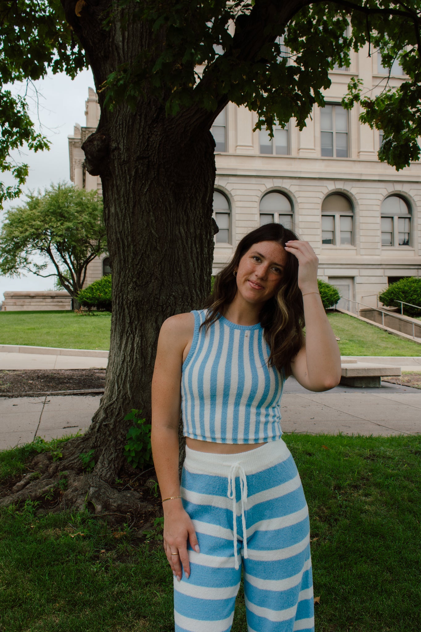 Sky Light Striped Pants
