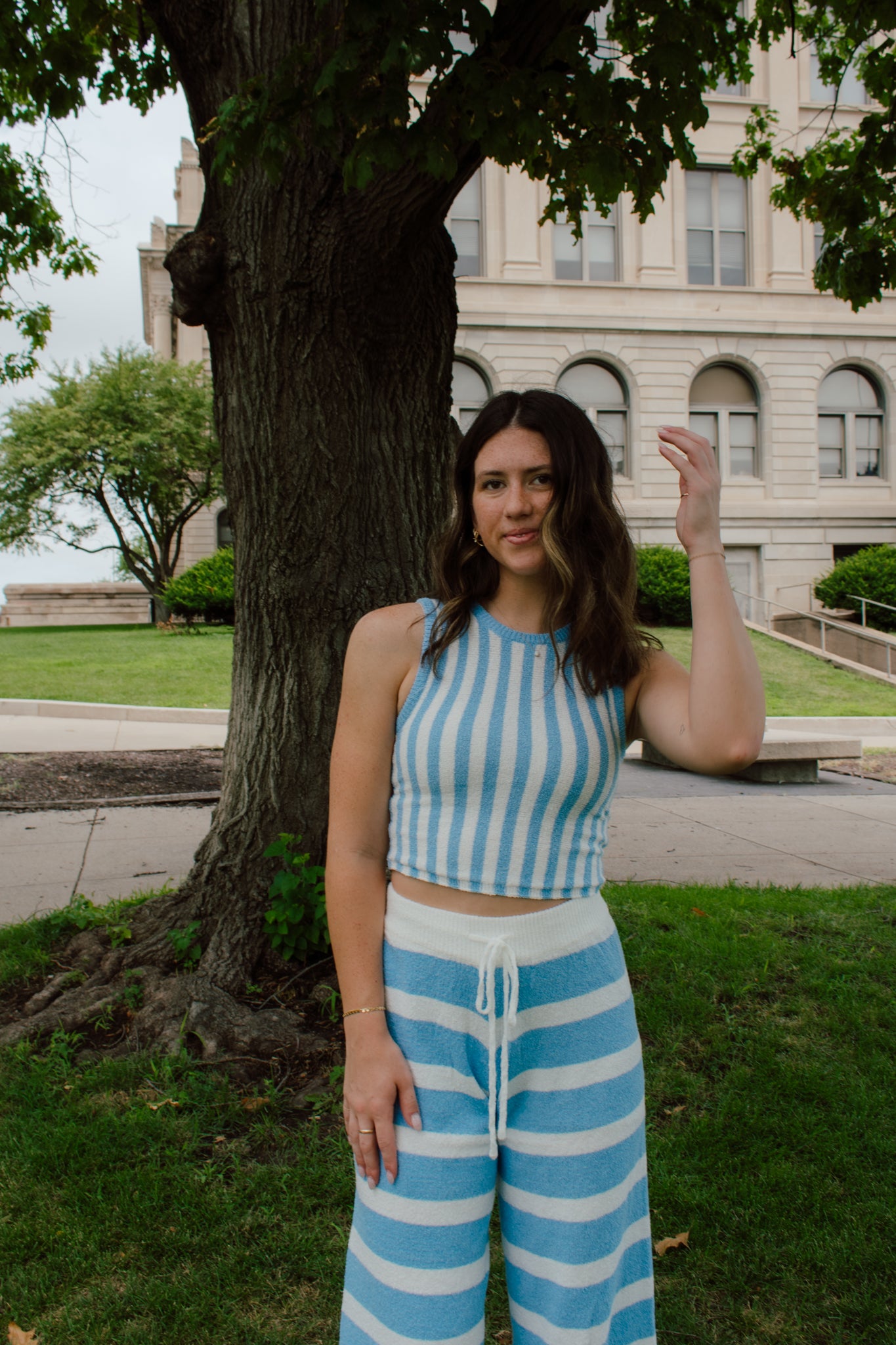 Sky Light Striped Pants