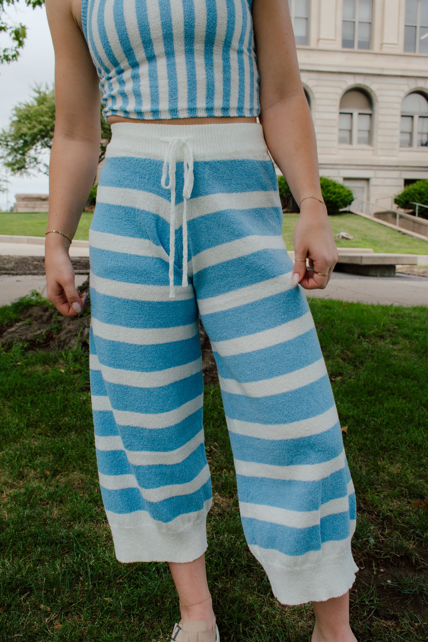 Sky Light Striped Pants