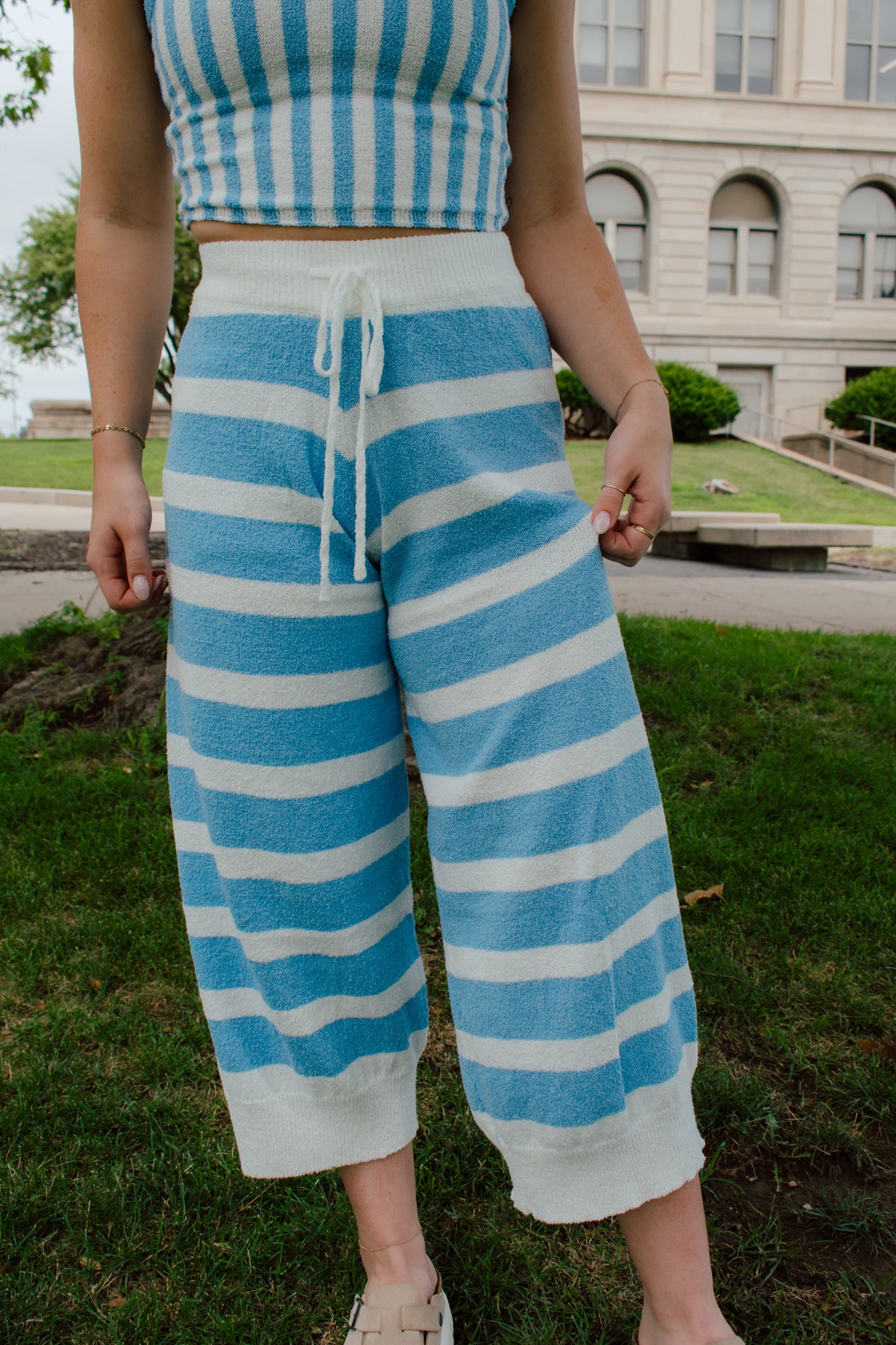 Sky Light Striped Pants