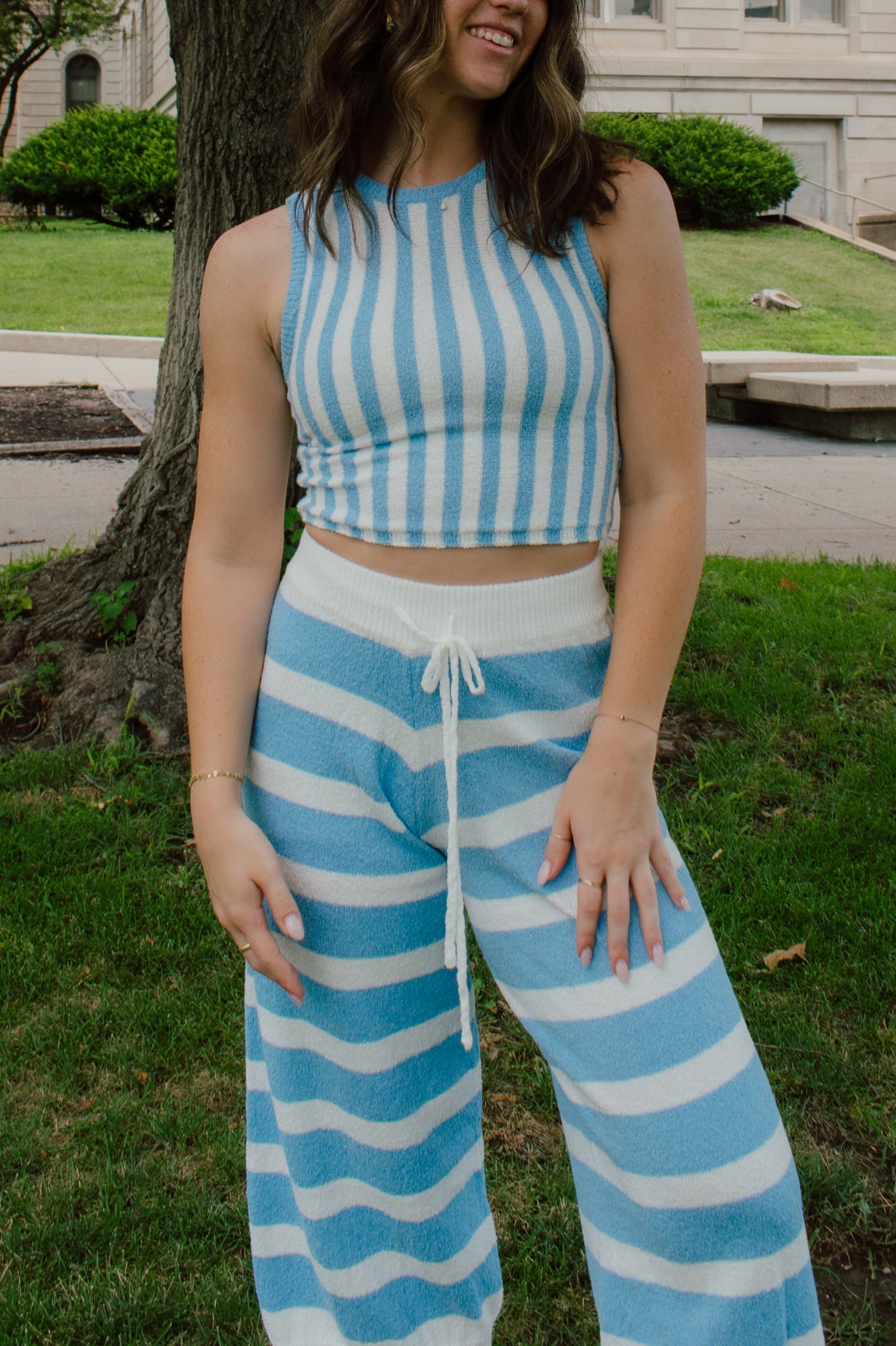 Sky Light Striped Pants