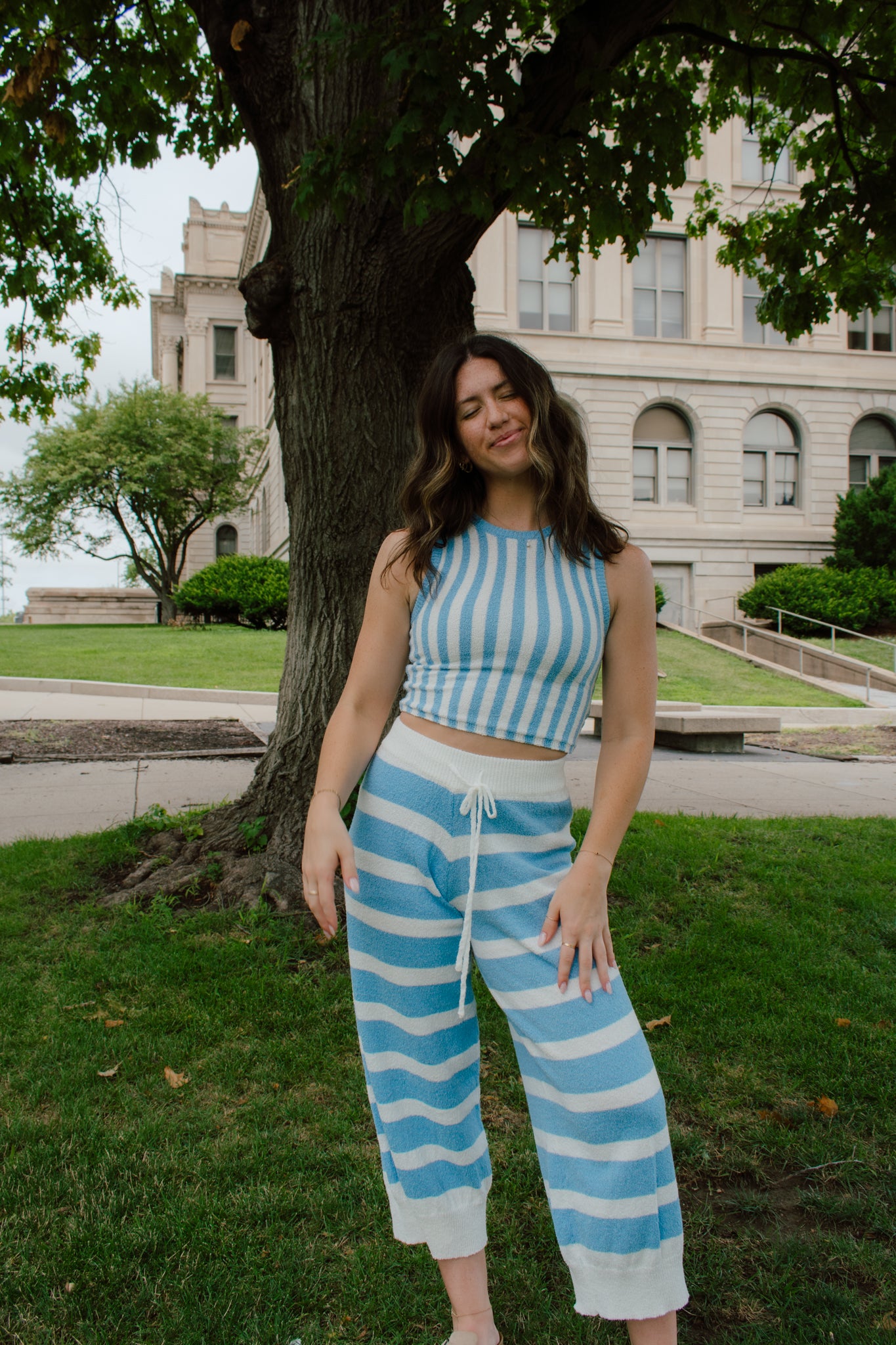 Sky Light Striped Pants