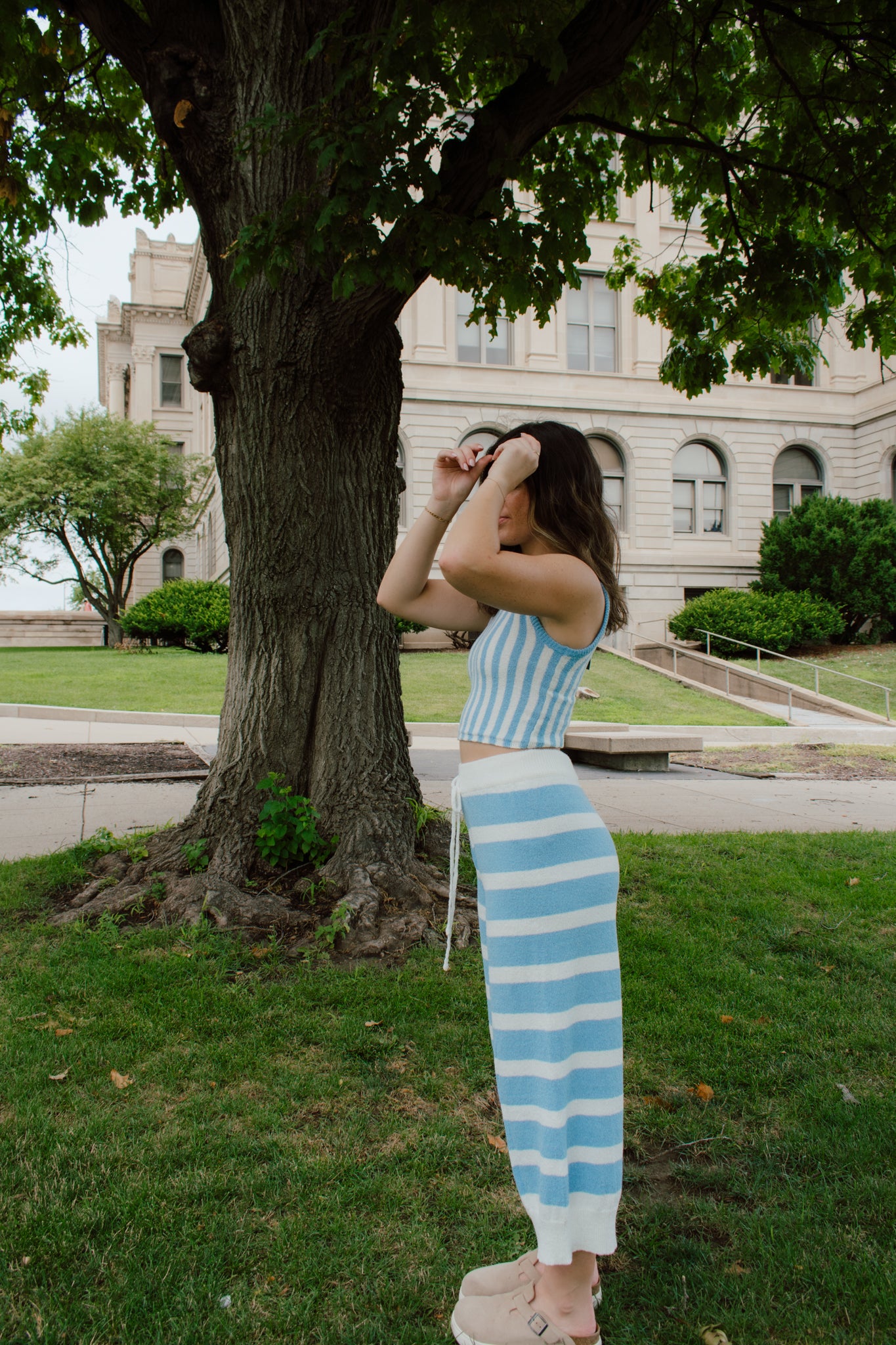 Sky Light Striped Pants