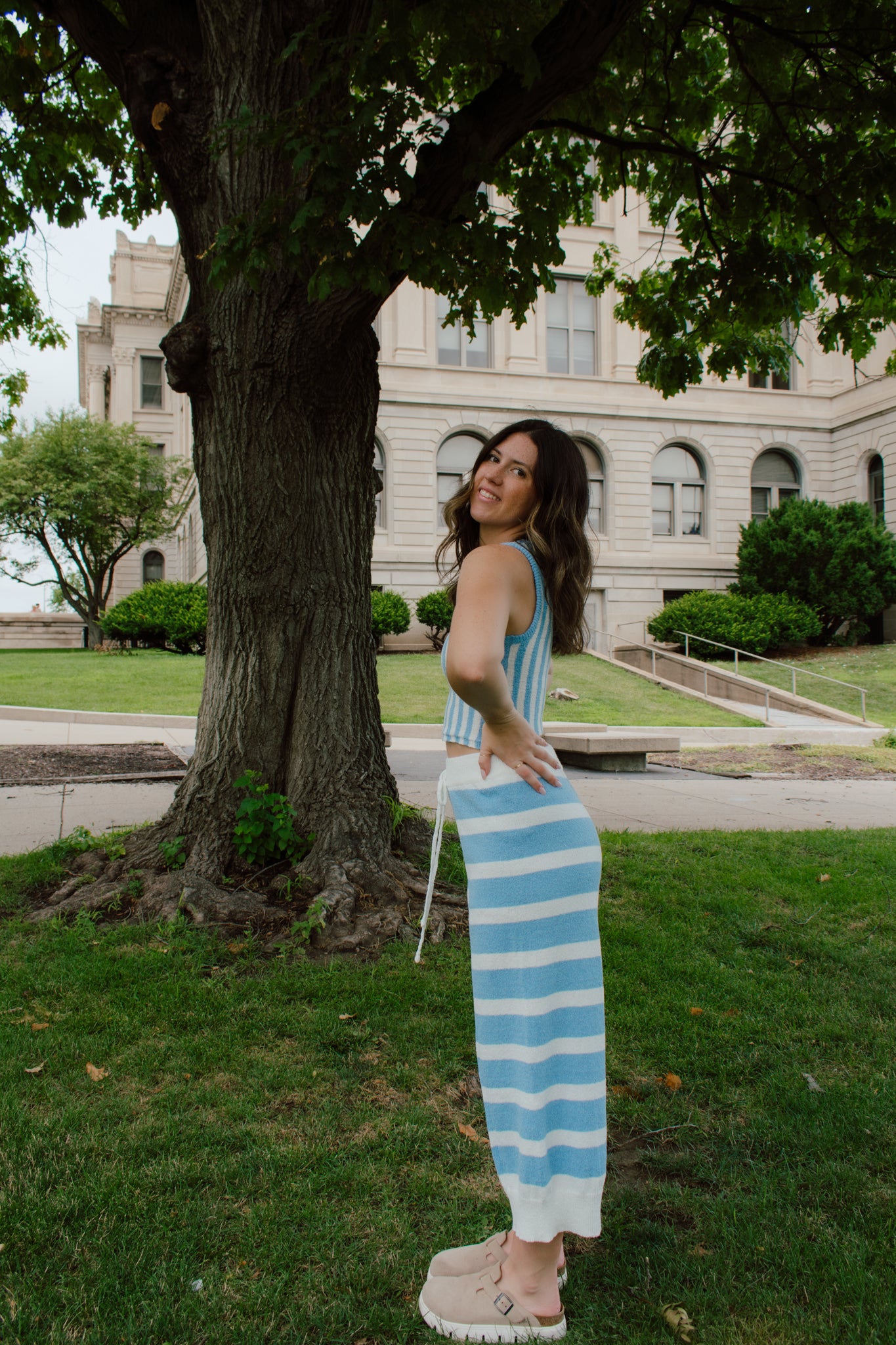 Sky Light Striped Pants