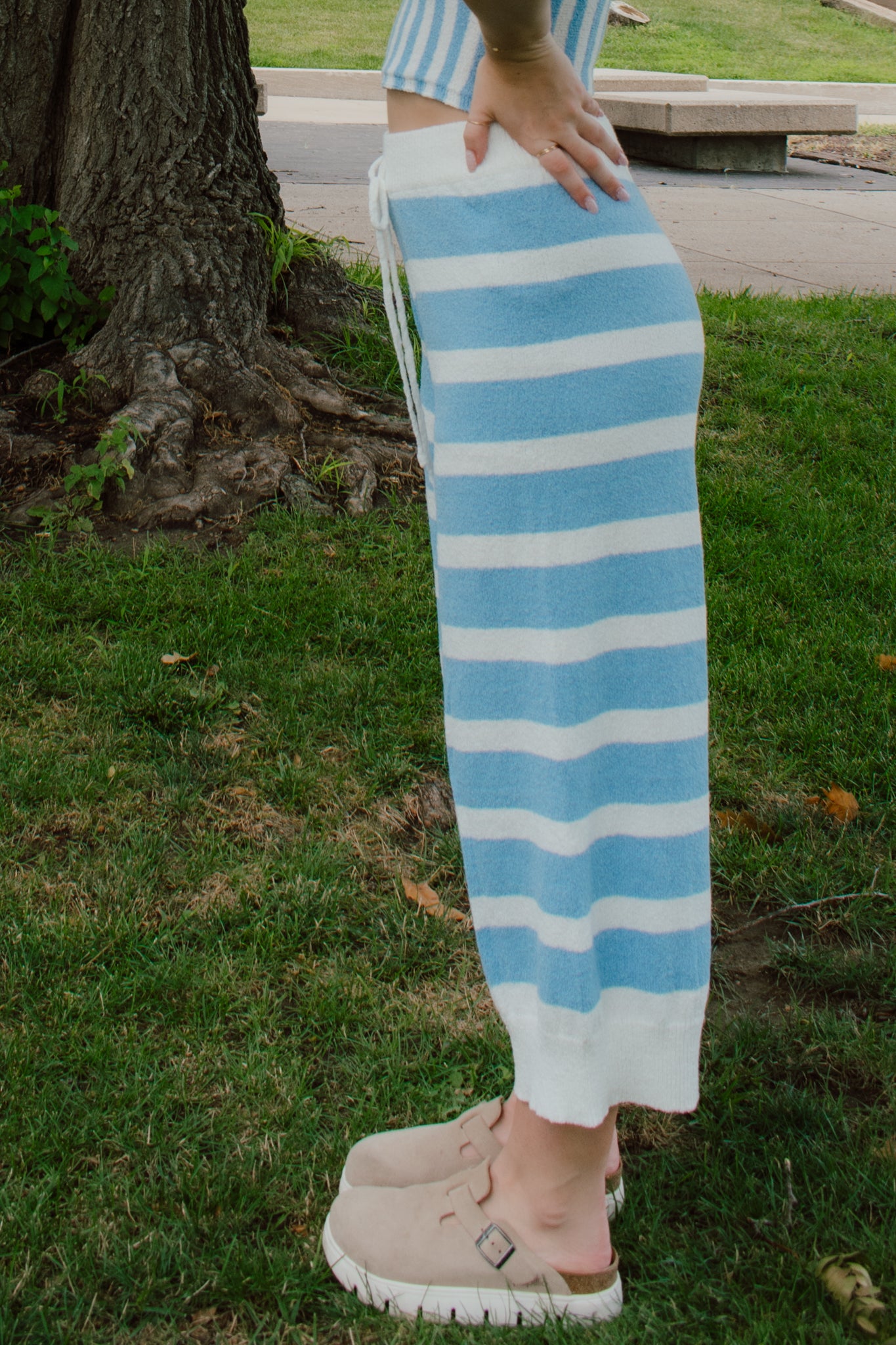 Sky Light Striped Pants