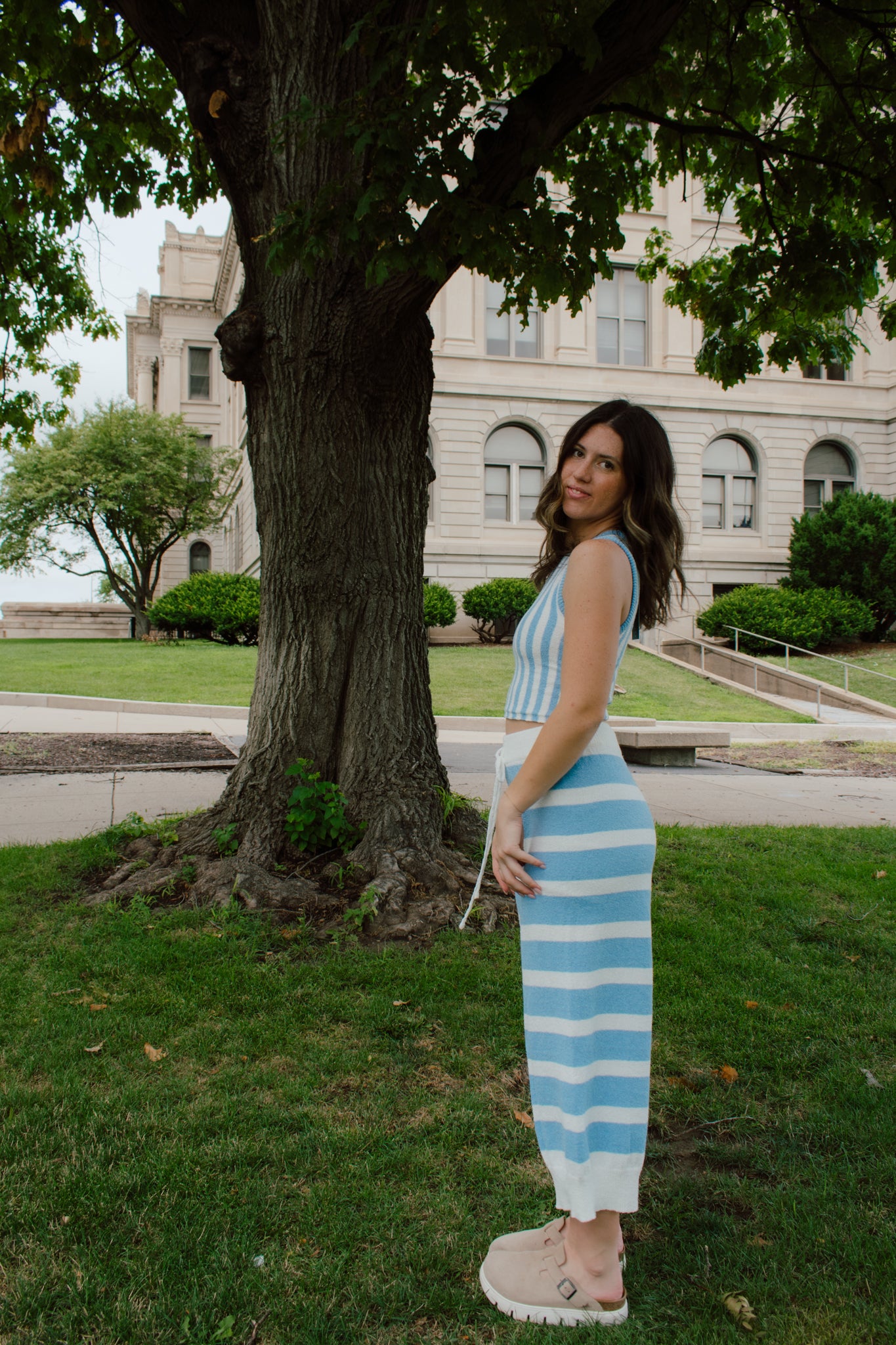 Sky Light Striped Pants