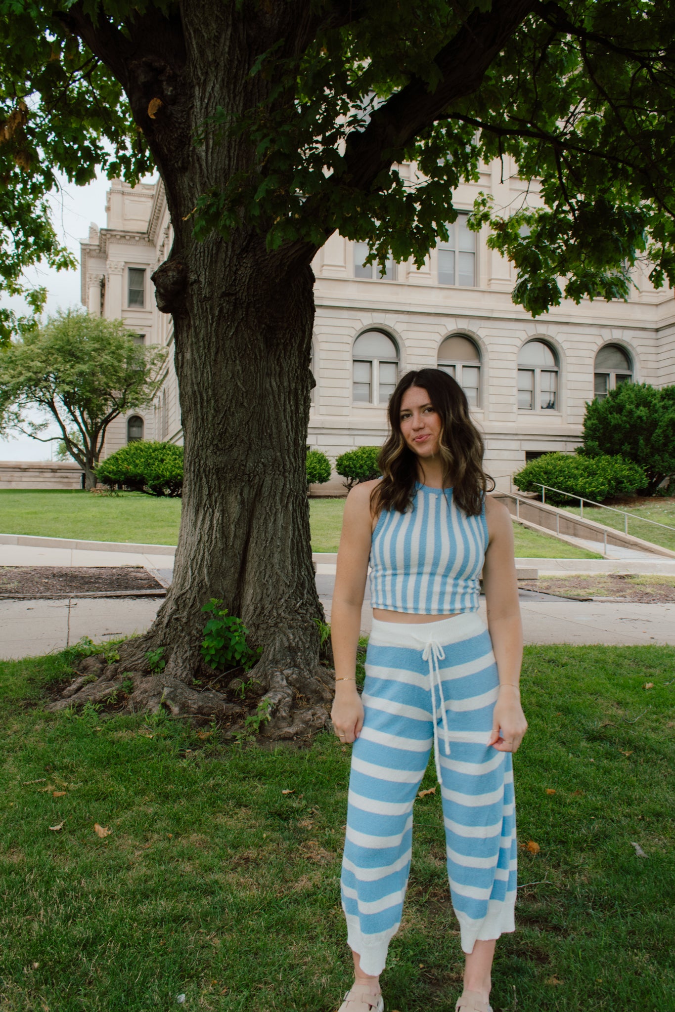 Sky Light Striped Pants