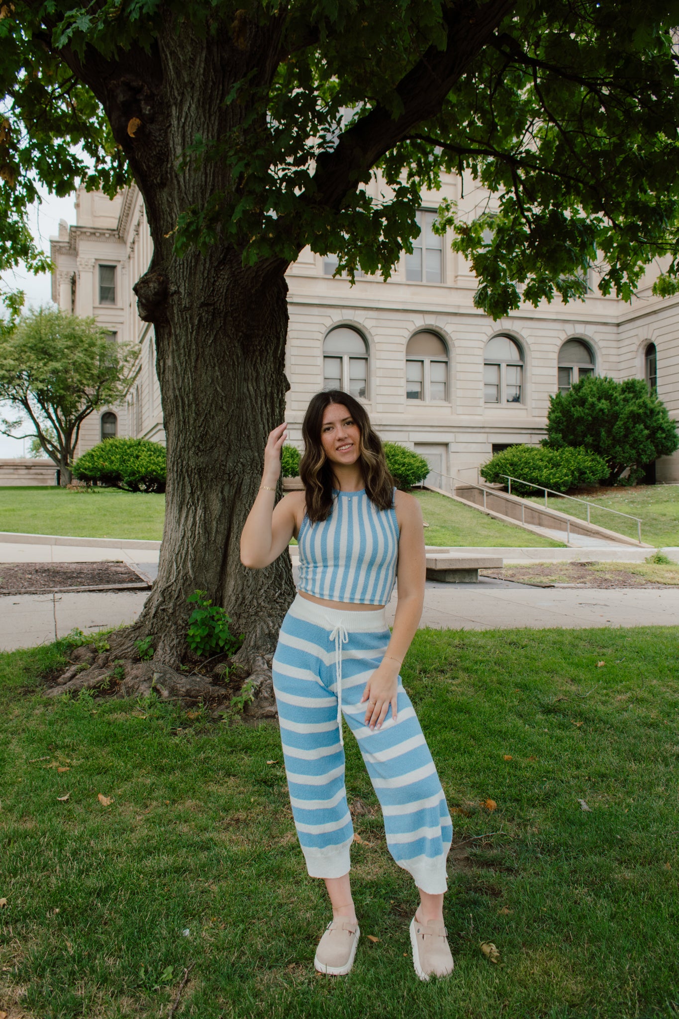 Sky Light Striped Pants