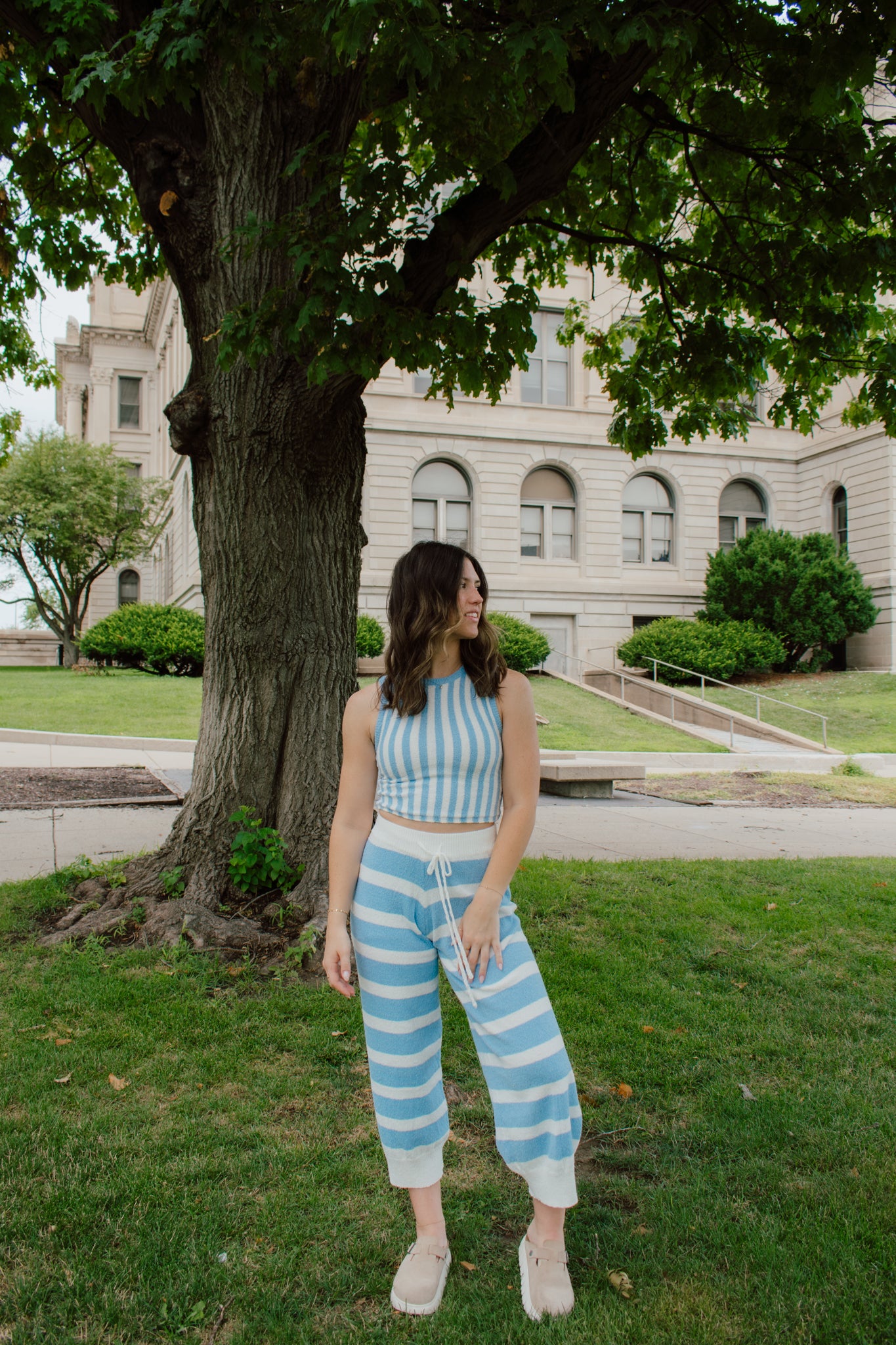 Sky Light Striped Pants