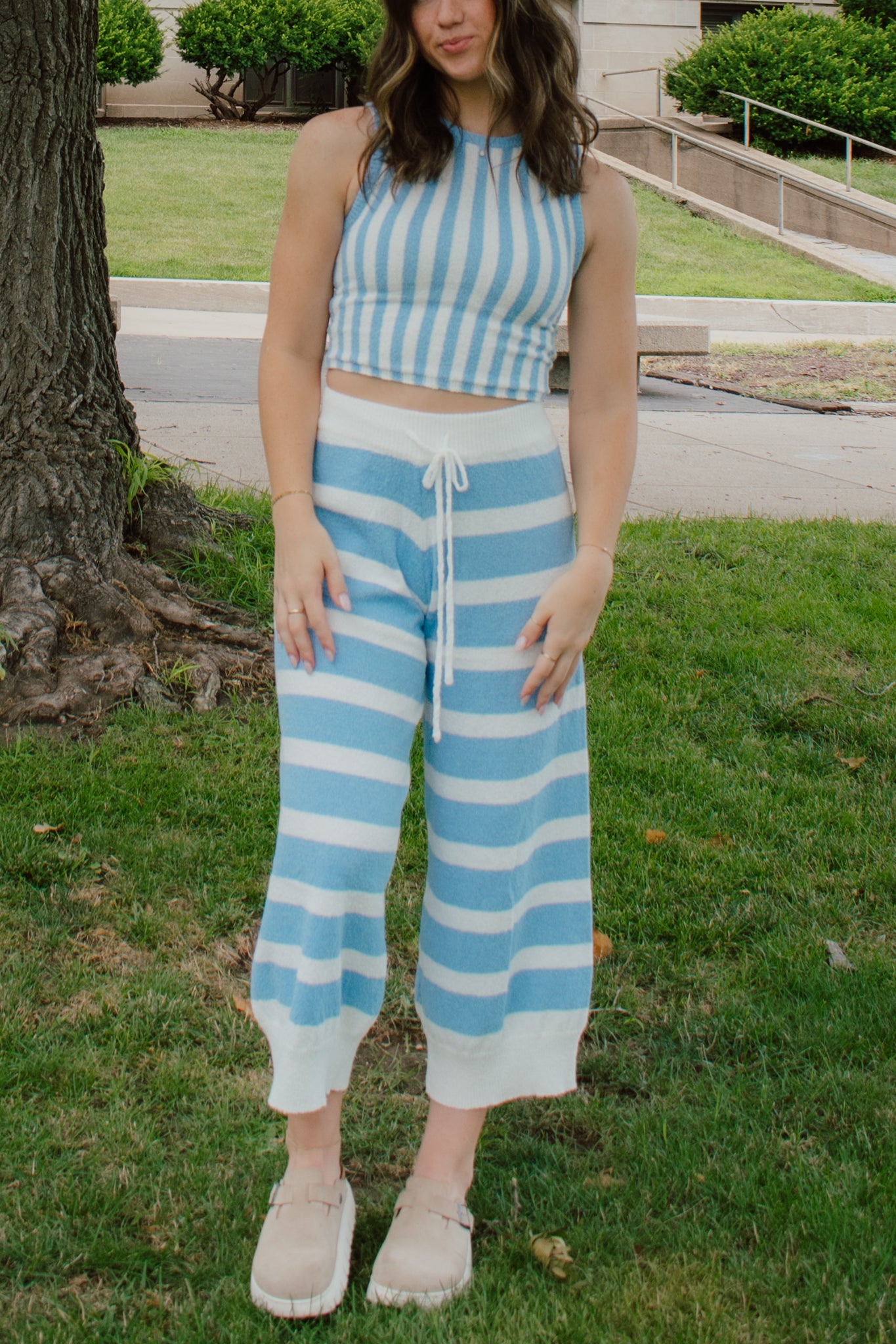 Sky Light Striped Pants