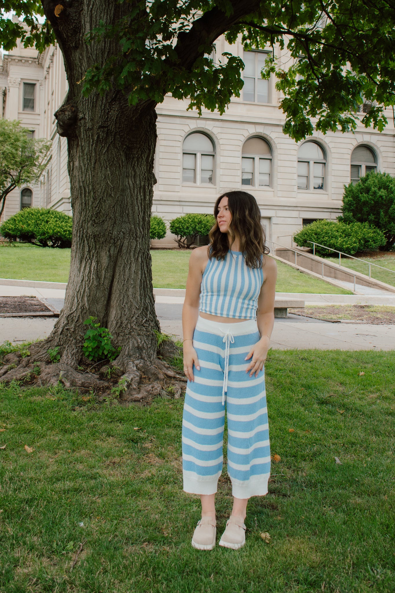 Sky Light Striped Pants