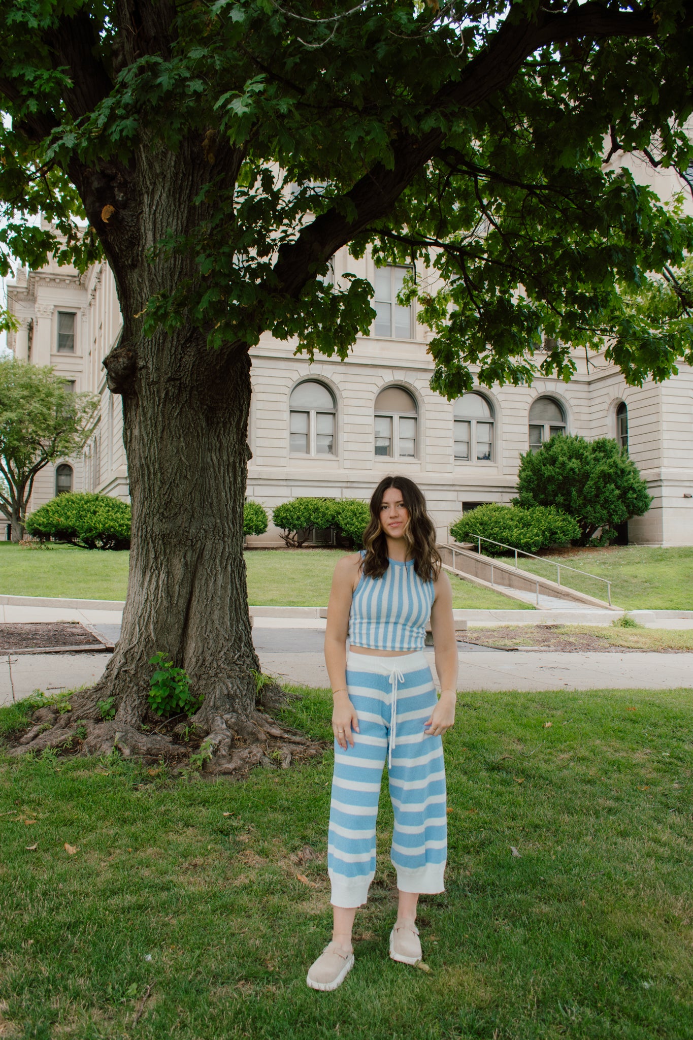 Sky Light Striped Pants