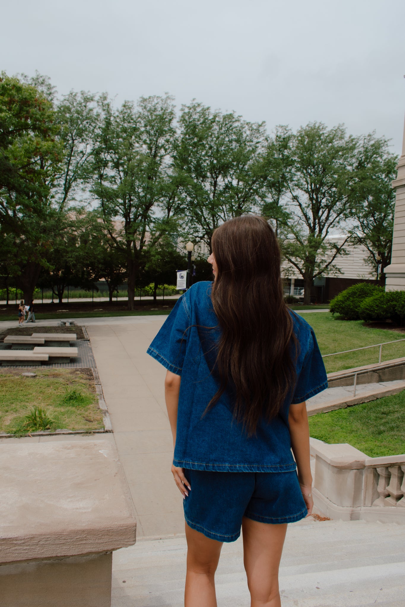Indigo Button Down Top