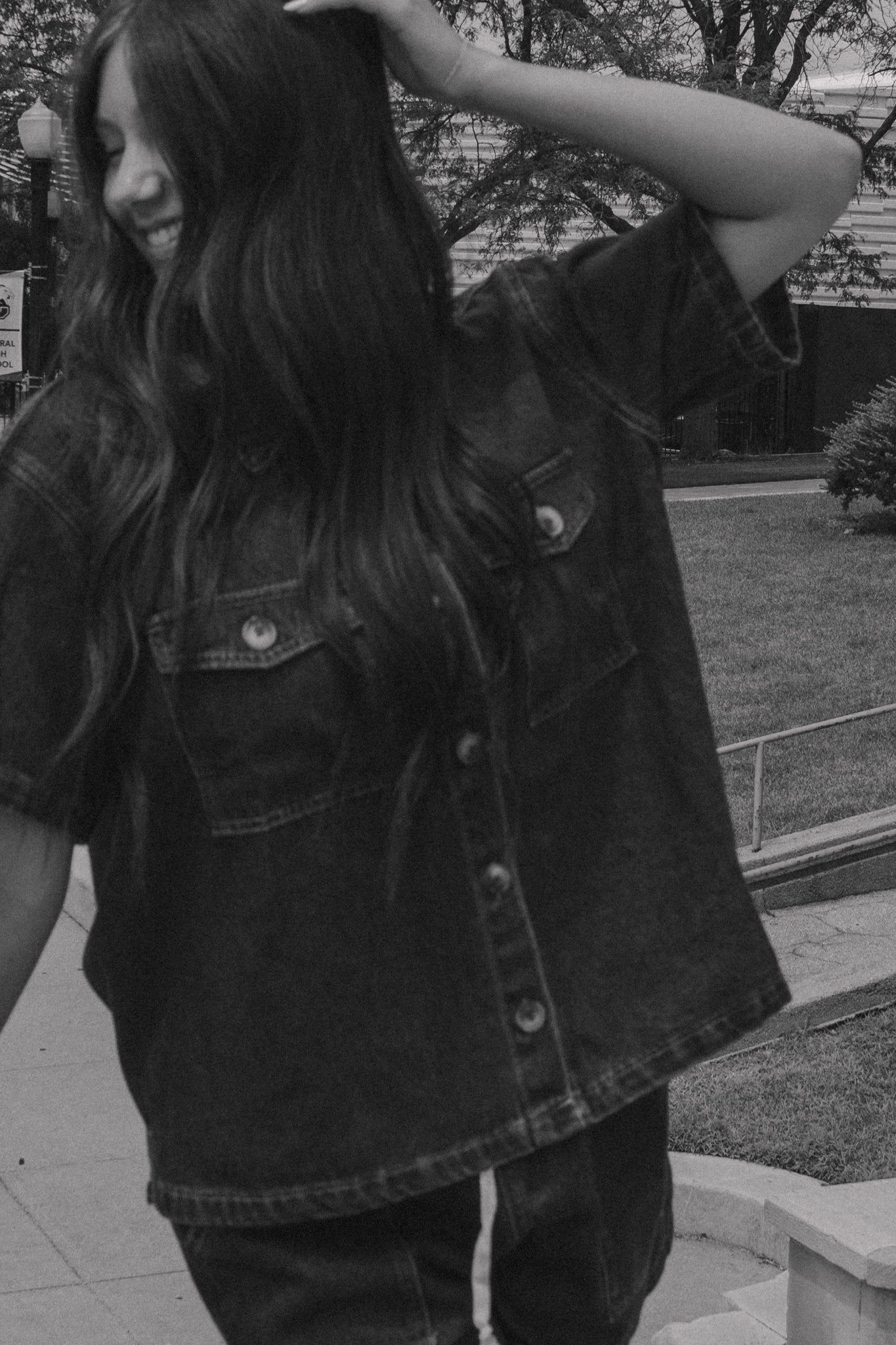 Indigo Button Down Top