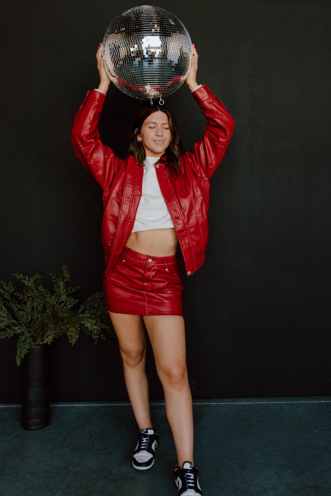 Rally Leather Mini Skirt