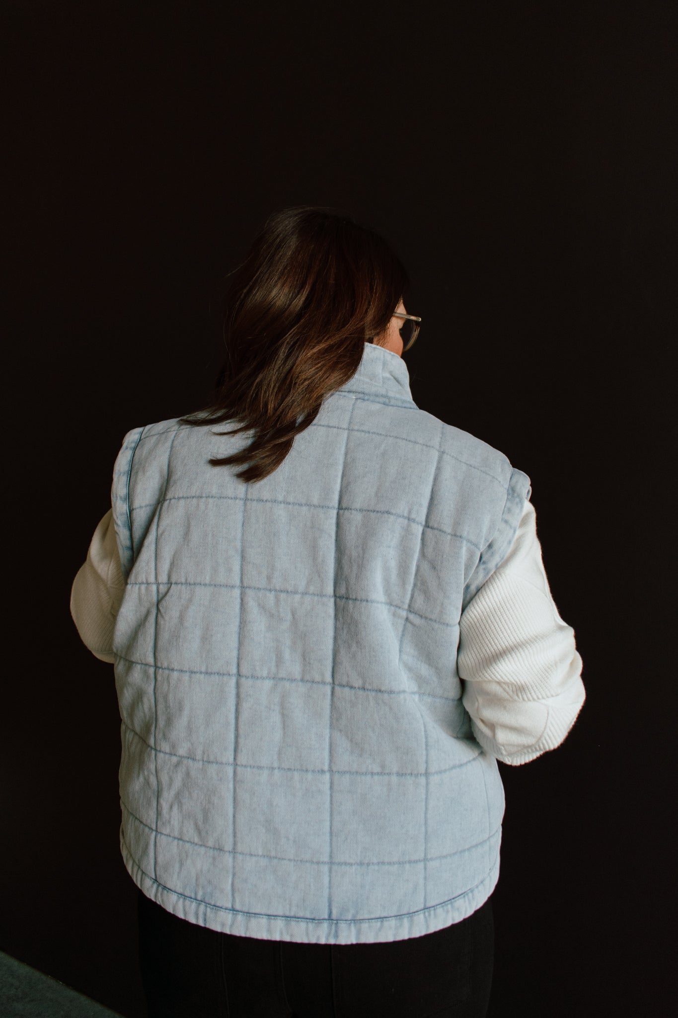 Alexandra Quilted Denim Vest