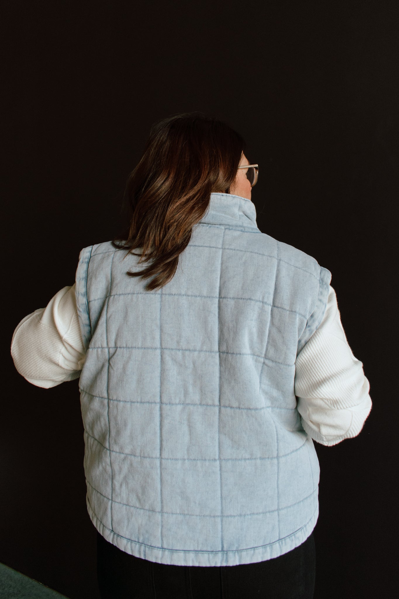 Alexandra Quilted Denim Vest