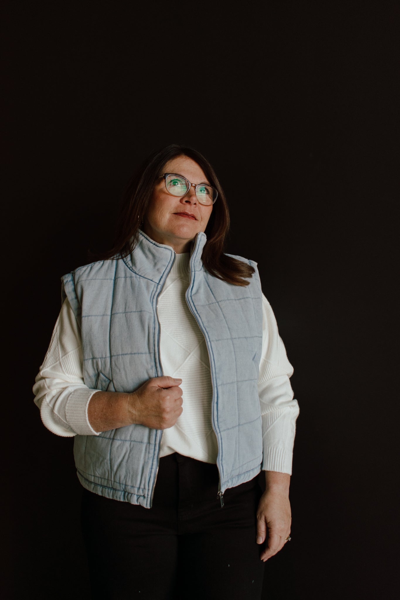 Alexandra Quilted Denim Vest