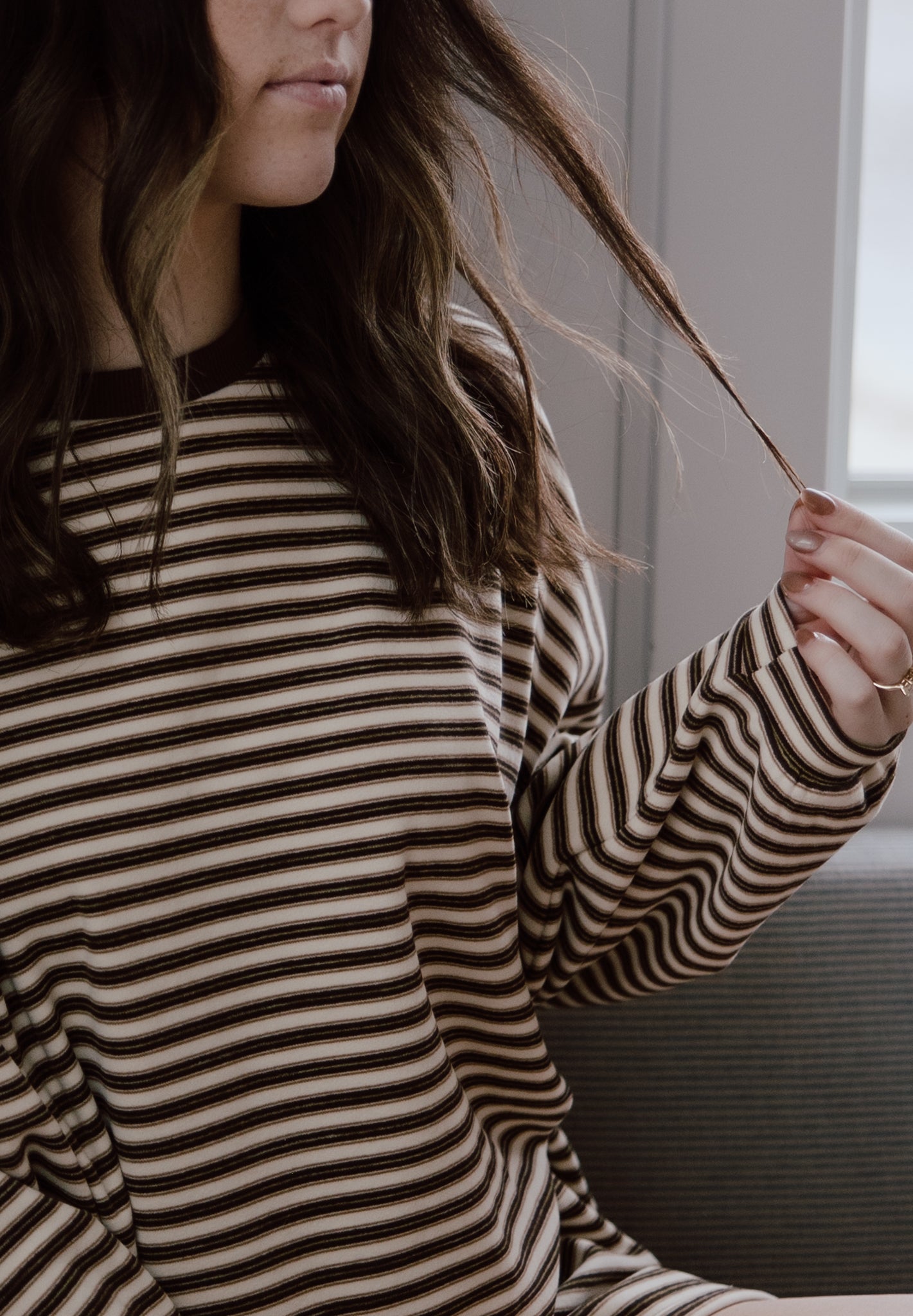 Brushed Up Crew | Vintage Striped
