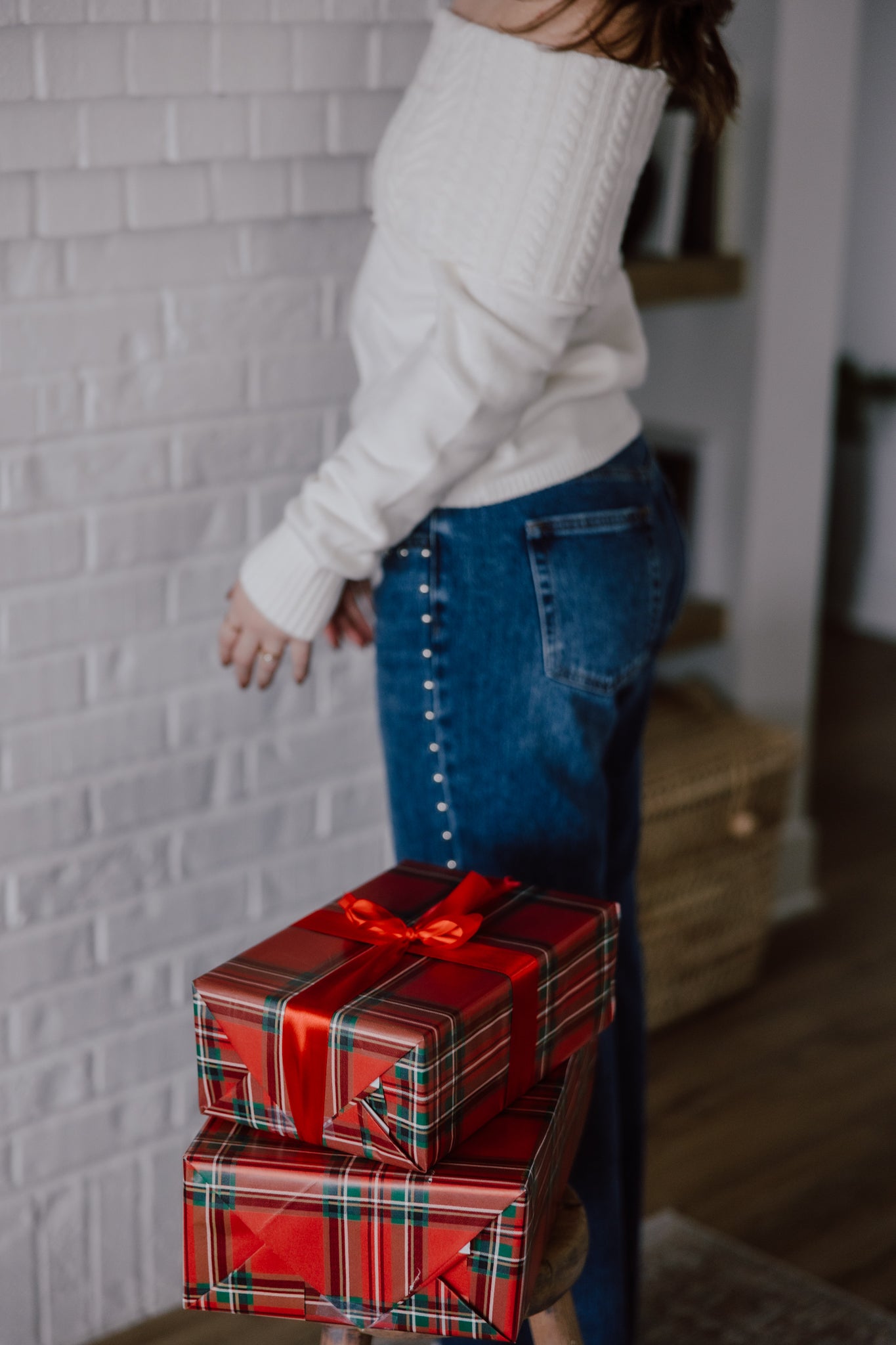 Low Rise Studded Baggy Jeans