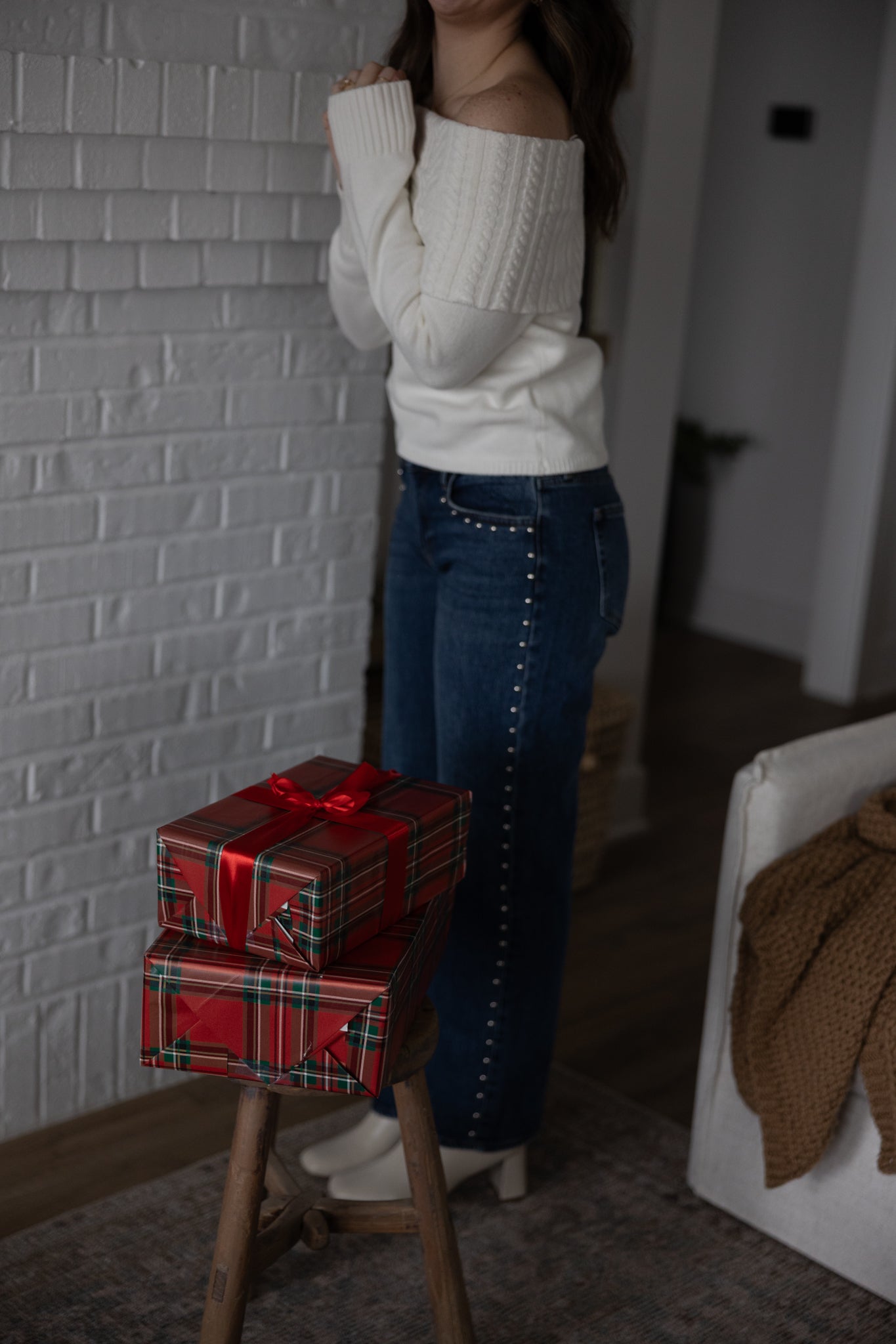 Devon Off Shoulder Cable Knit Top