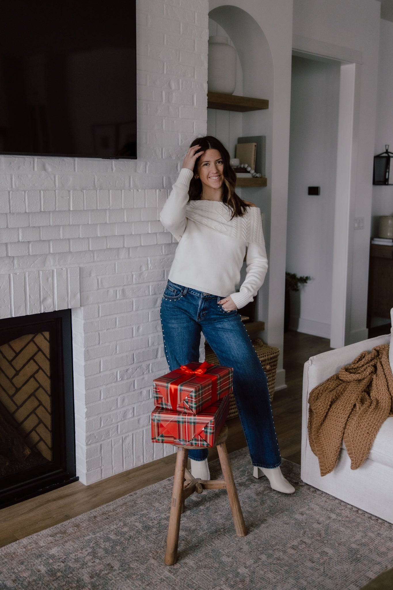 Devon Off Shoulder Cable Knit Top