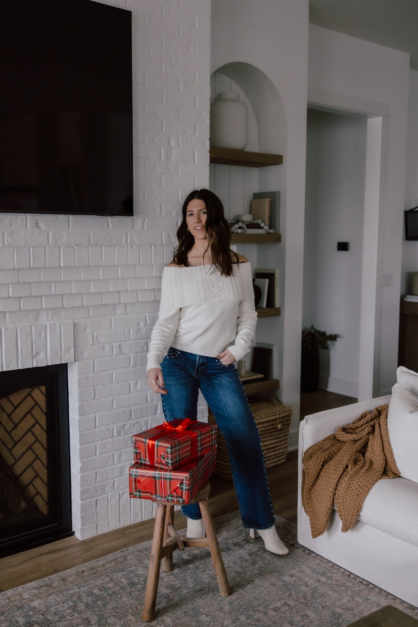 Devon Off Shoulder Cable Knit Top