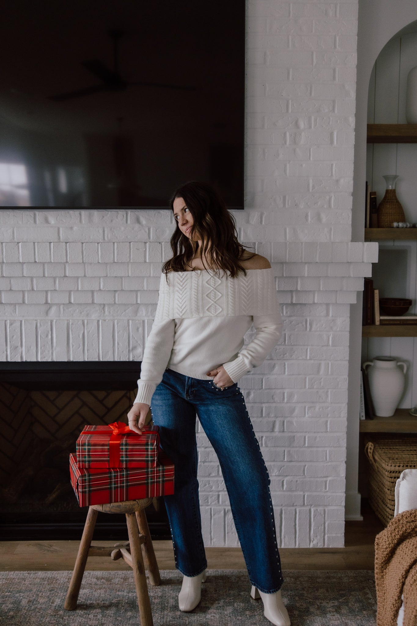 Devon Off Shoulder Cable Knit Top