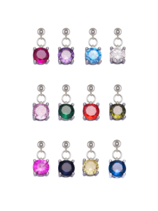 Silver Birthstone Grip Charm