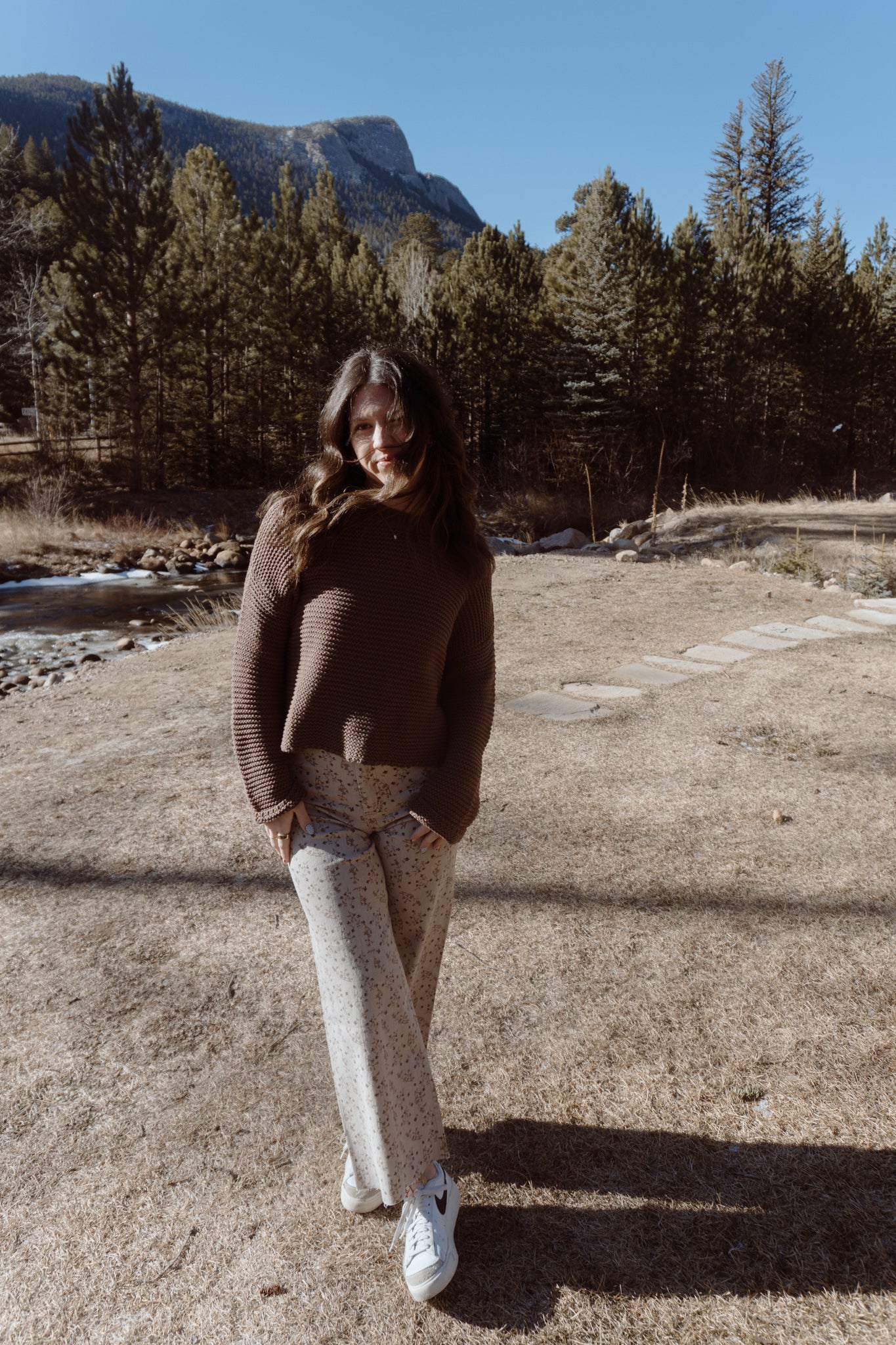 Leon Straight Leg Pants | Brown Floral