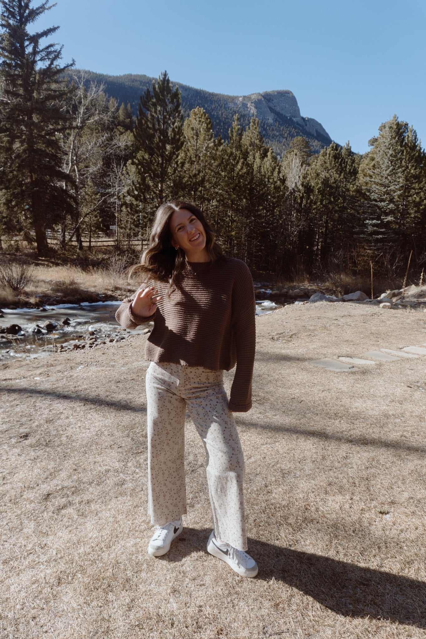 Leon Straight Leg Pants | Brown Floral