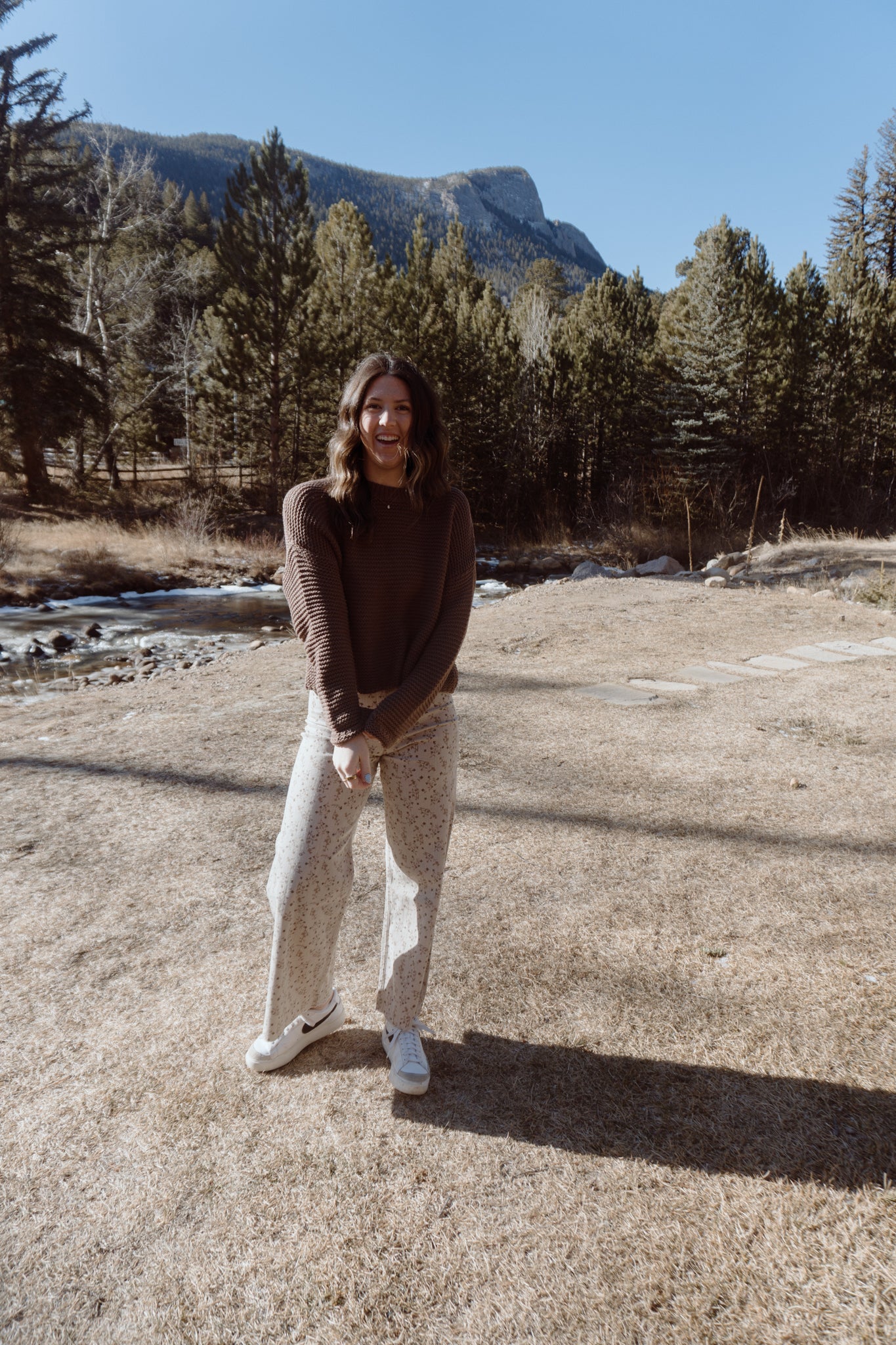 Leon Straight Leg Pants | Brown Floral