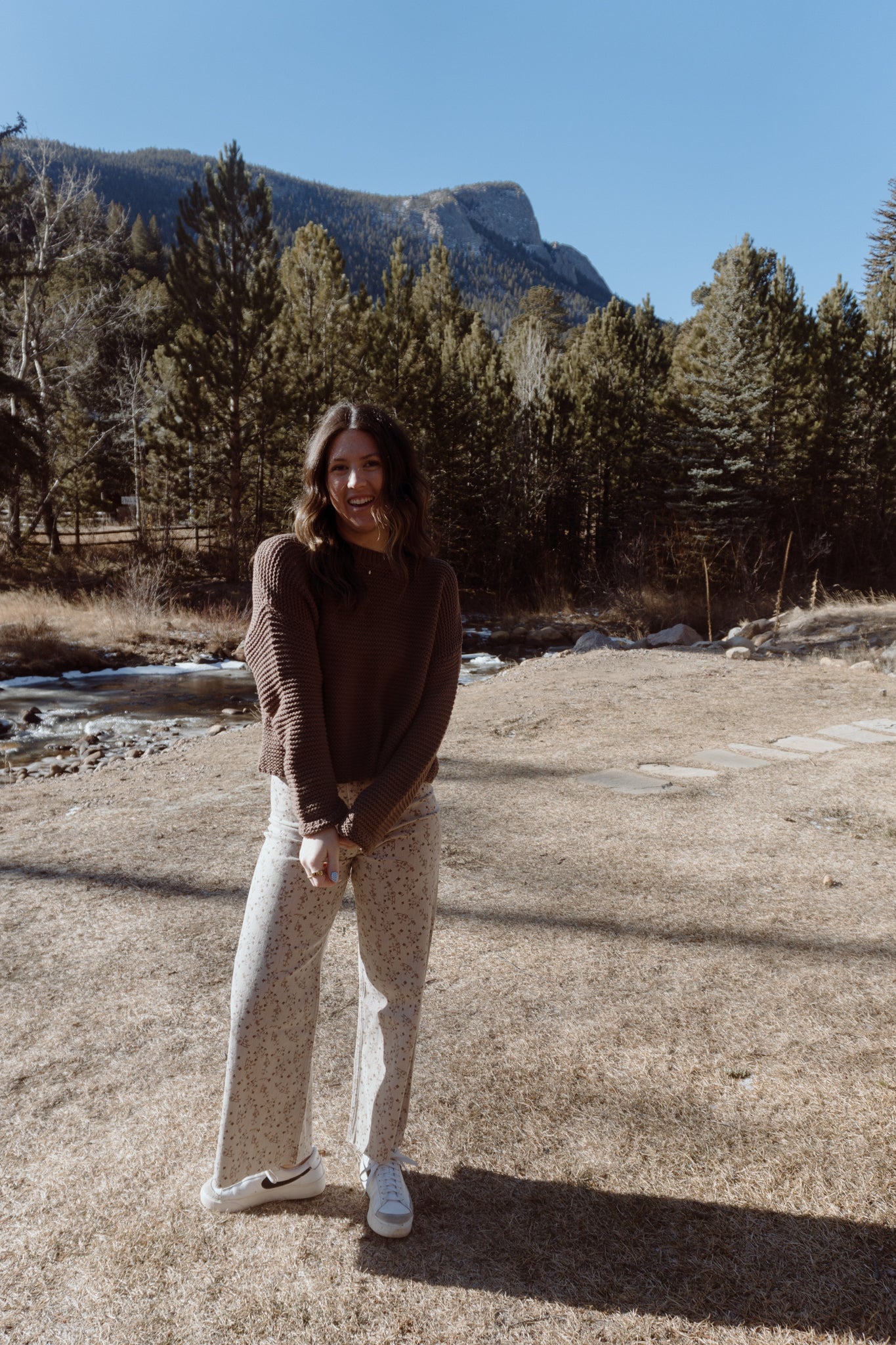 Leon Straight Leg Pants | Brown Floral