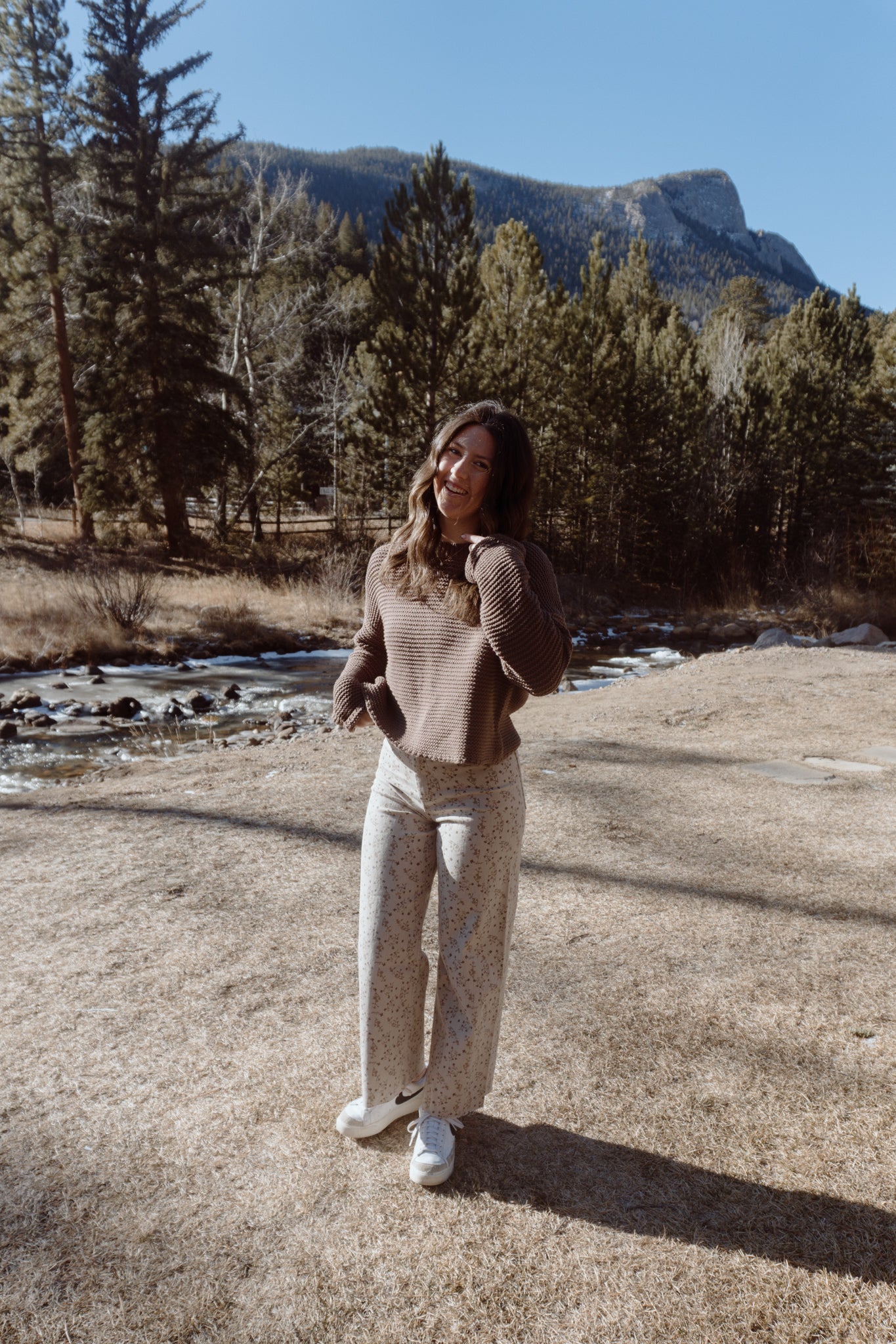 Leon Straight Leg Pants | Brown Floral