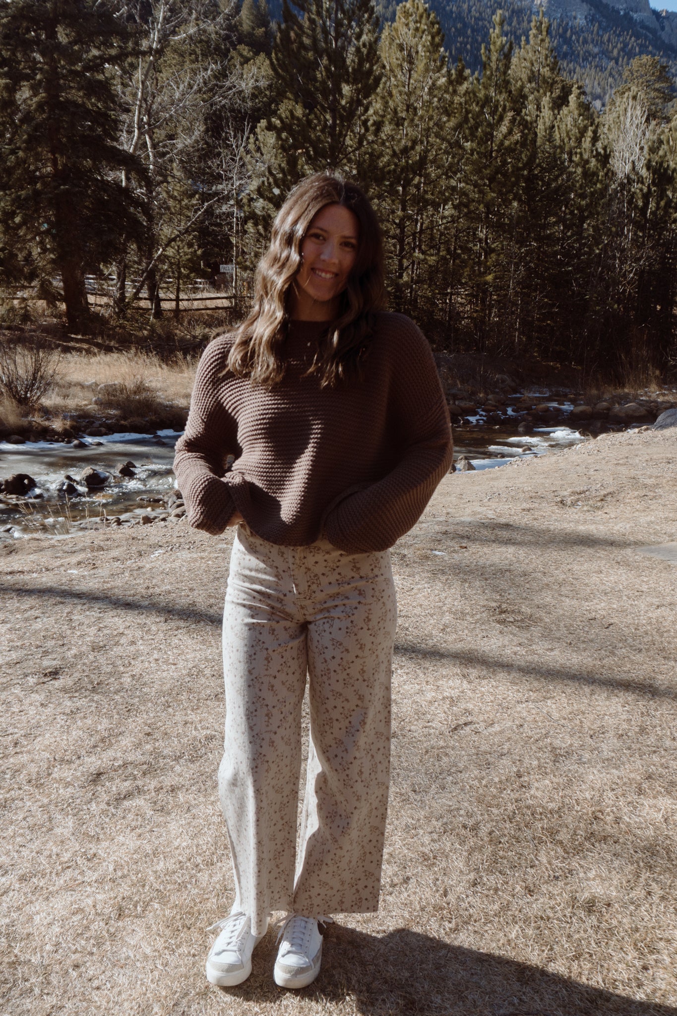 Leon Straight Leg Pants | Brown Floral