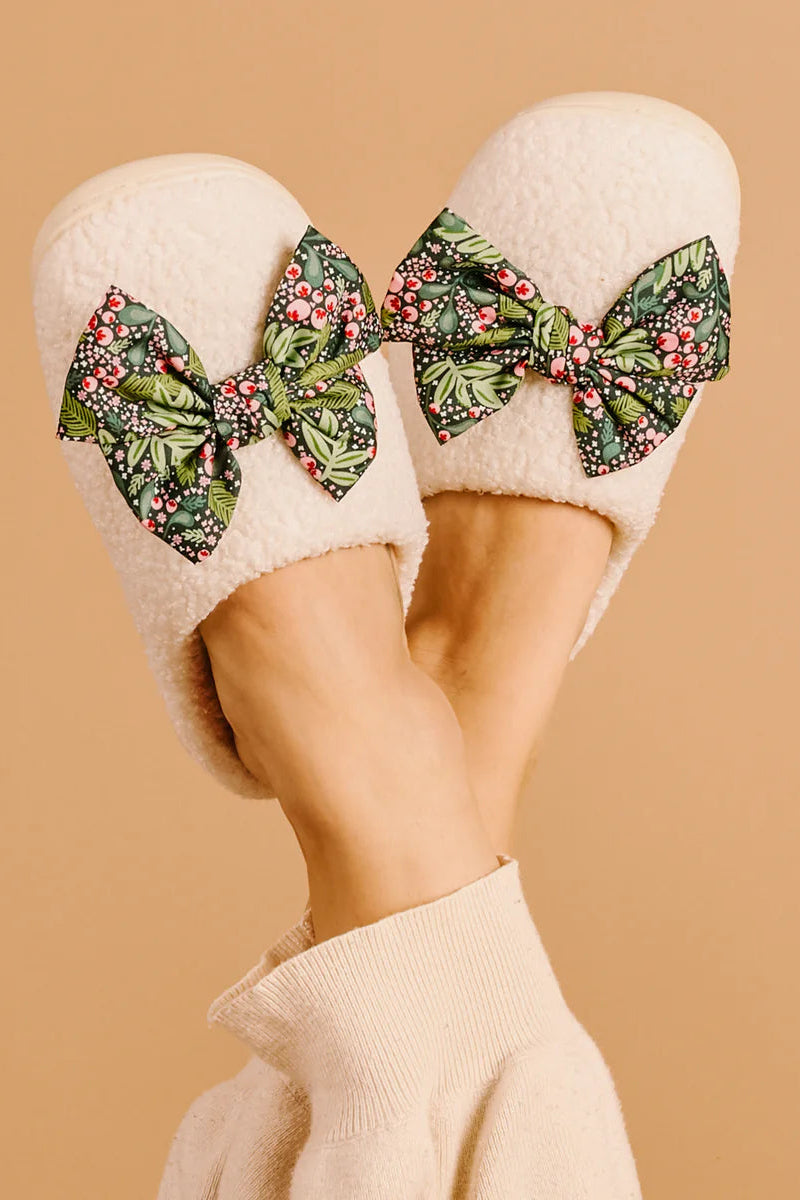 Jolly Sprig Bow Slippers