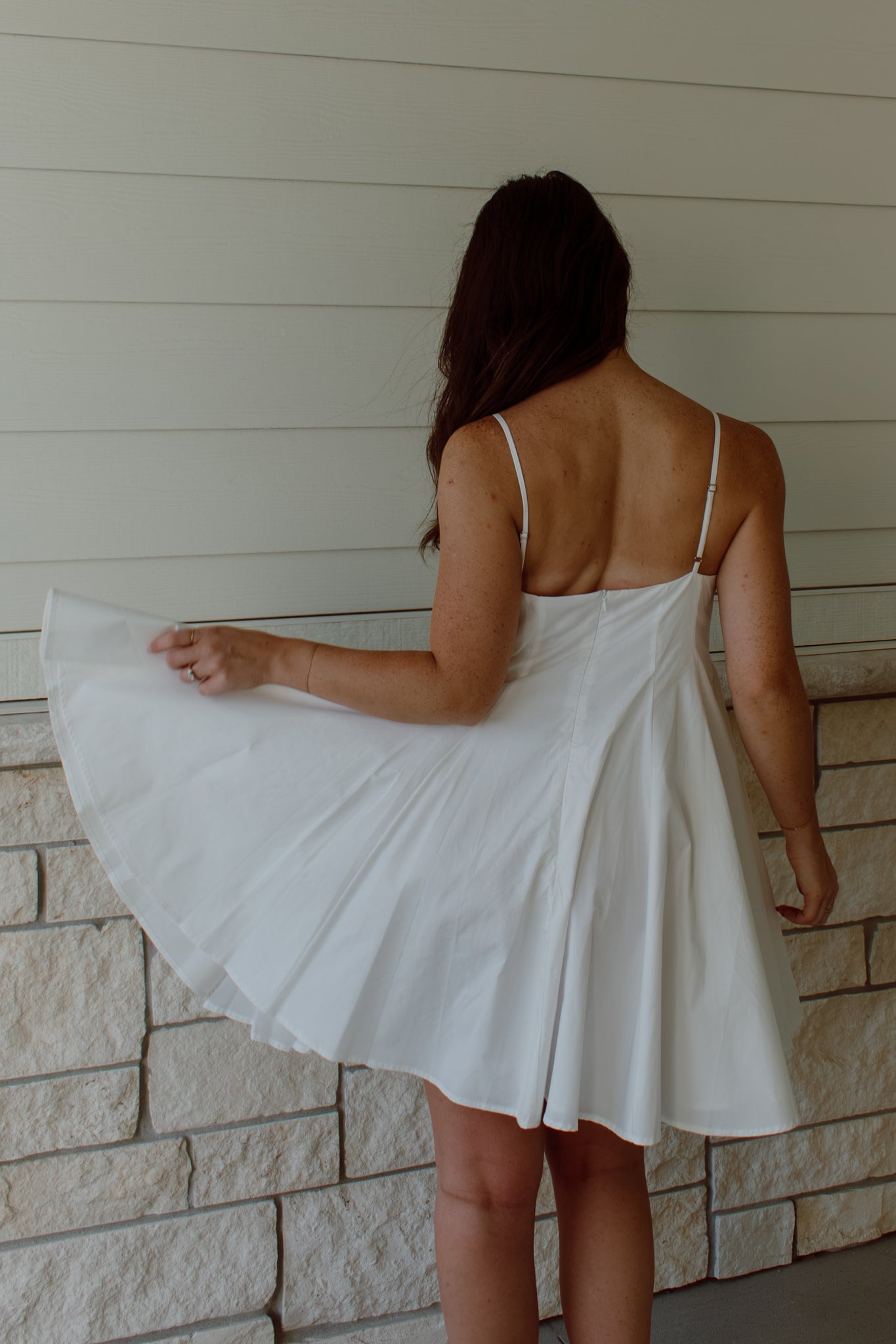 Pleated Poplin Mini Dress