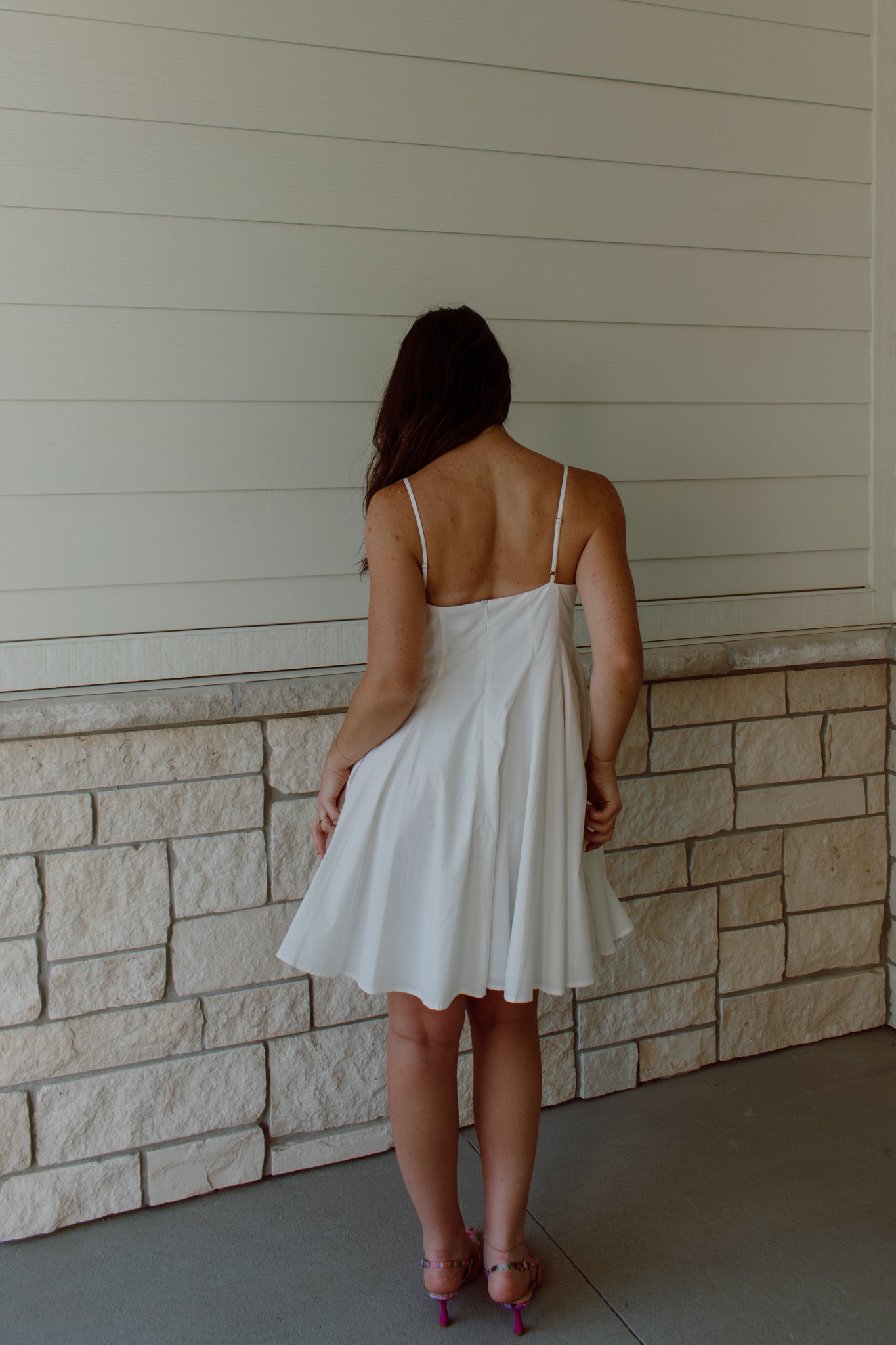 Pleated Poplin Mini Dress
