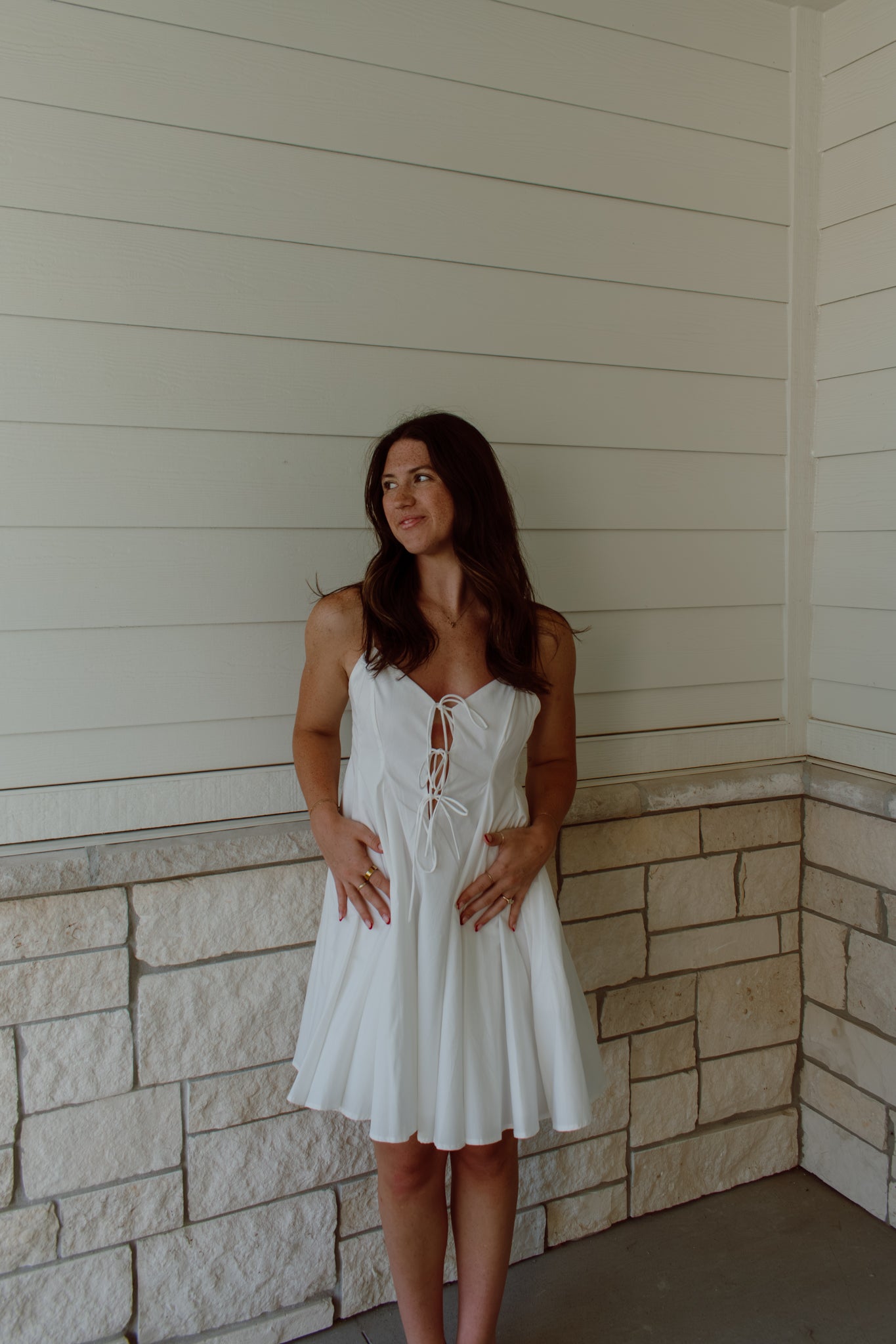 Pleated Poplin Mini Dress