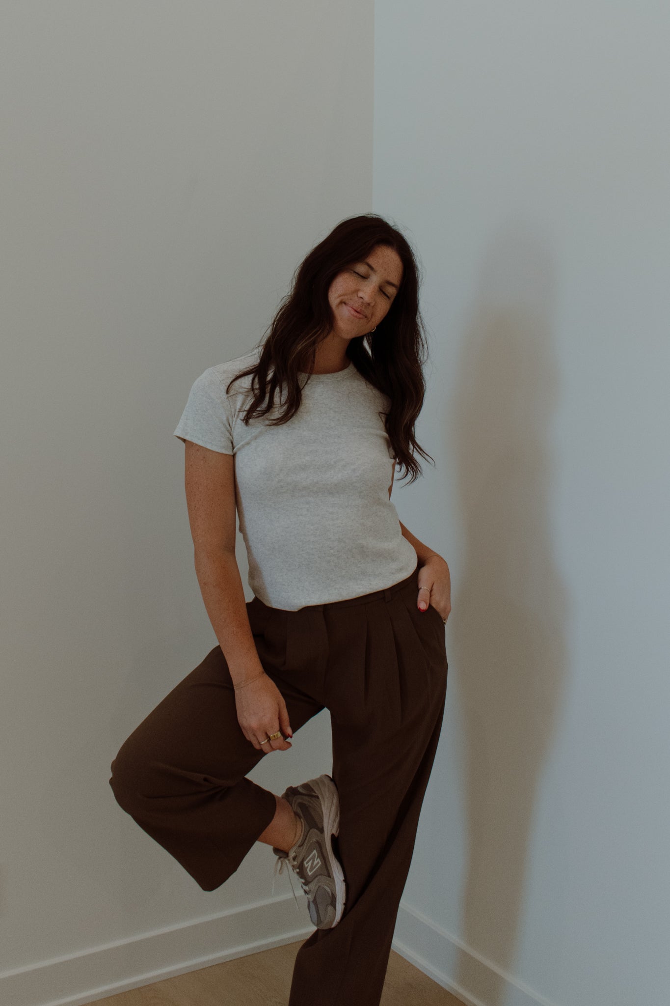 Ribbed Round Neck T-Shirt