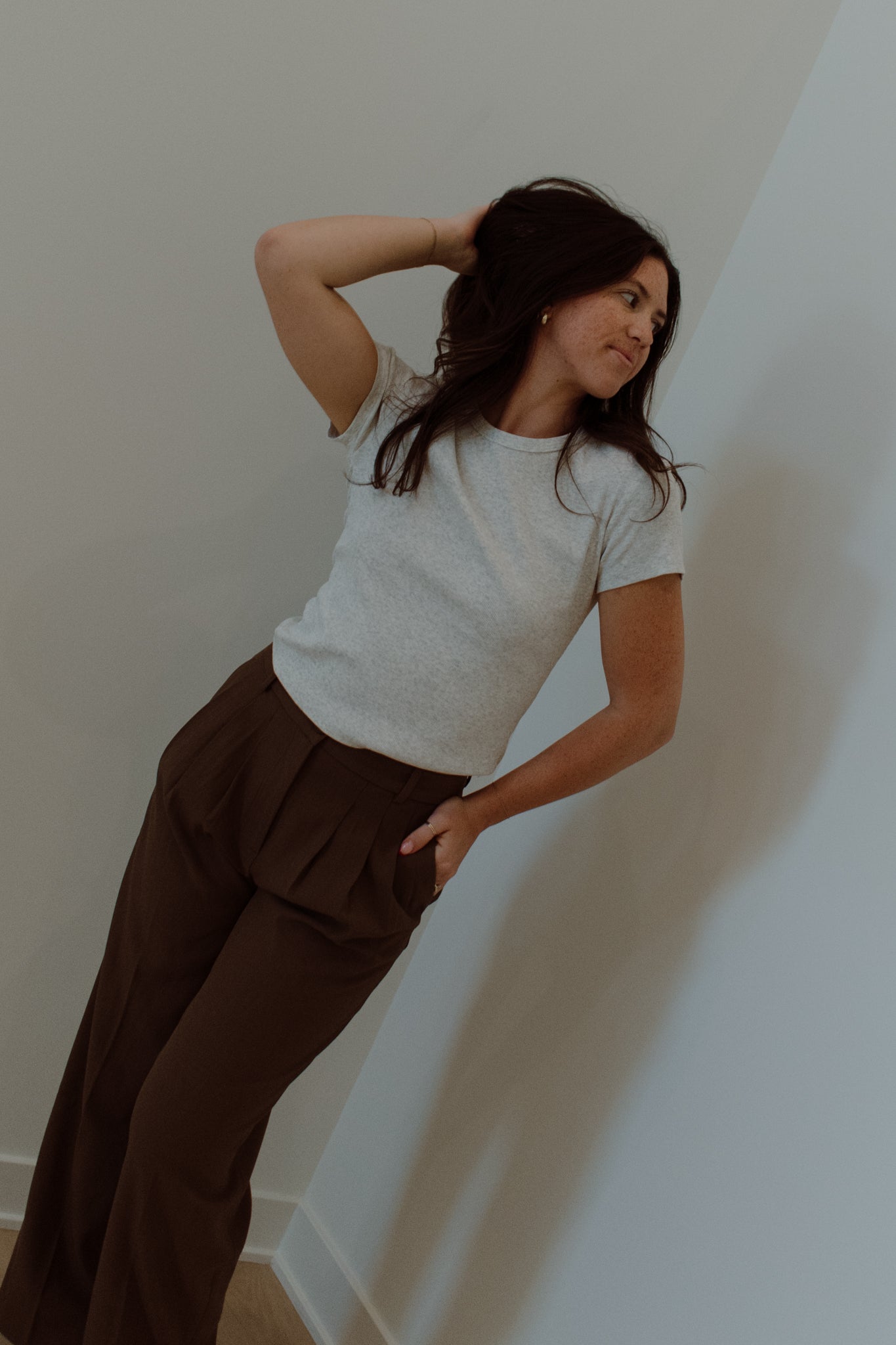 Ribbed Round Neck T-Shirt