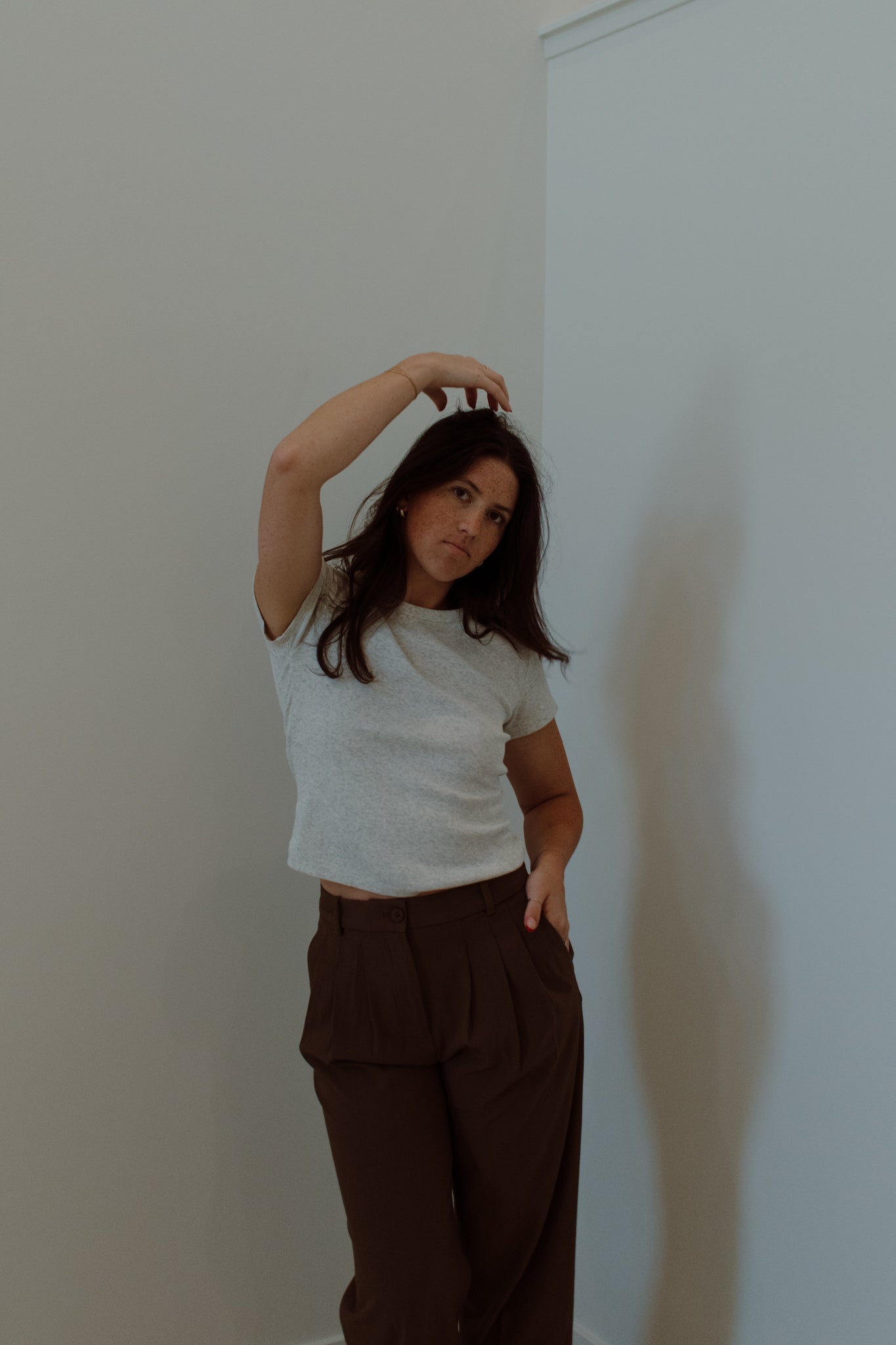 Ribbed Round Neck T-Shirt