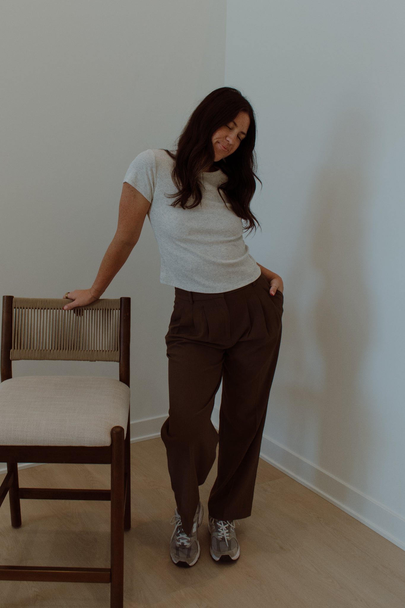 Ribbed Round Neck T-Shirt
